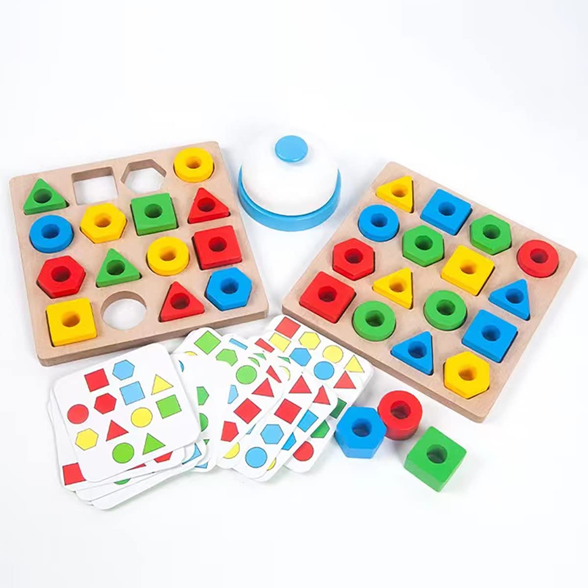 Montessori Geometric Shape Matching Puzzle Board Game - Quick Learning Sensory Toy for Kids, Boys & Girls | Parent-Child Interactive Educational Activity | Perfect for Preschool Learning & Family Game Night