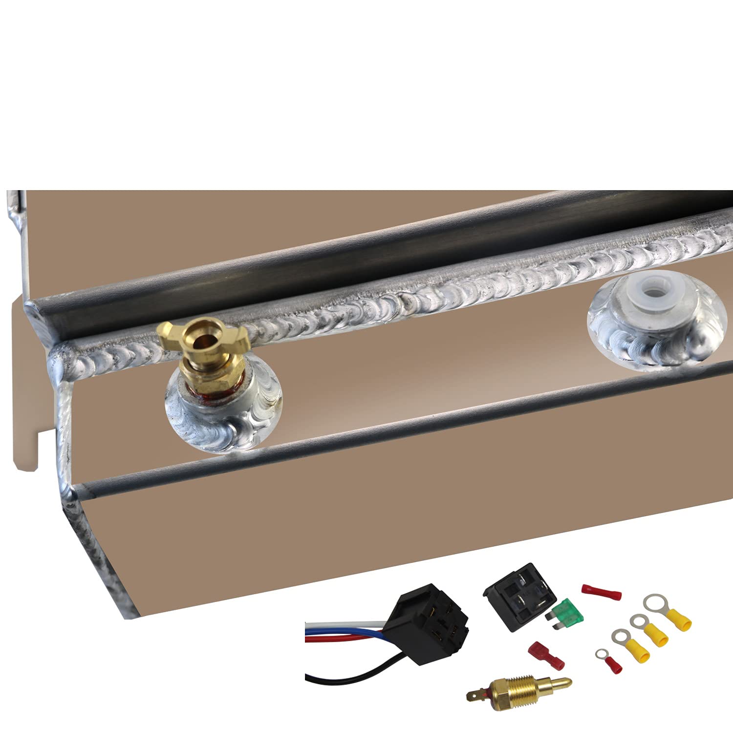 High-Performance All-Aluminum Radiator for 1970-1979 Dodge D100/D150/D200/D250/Ramcharger/Challenger/Coronet/W200/W300/B200/B300/B100 Van & Plymouth Trailduster - 3-Row Cooling System with Shroud & Fan Relay Kit - Perfect for Off-Roading, Towing & Hot Weather Driving