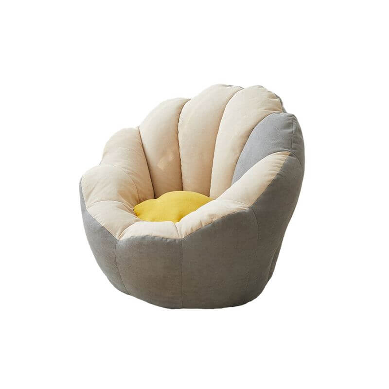 Minimalist Solid Lemon Yellow Cotton Blend Papasan Chair with Removable Slipcover & Sewn Pillow - Cozy Accent Chair for Living Room, Bedroom, or Reading Nook - Perfect for Relaxation and Home Decor