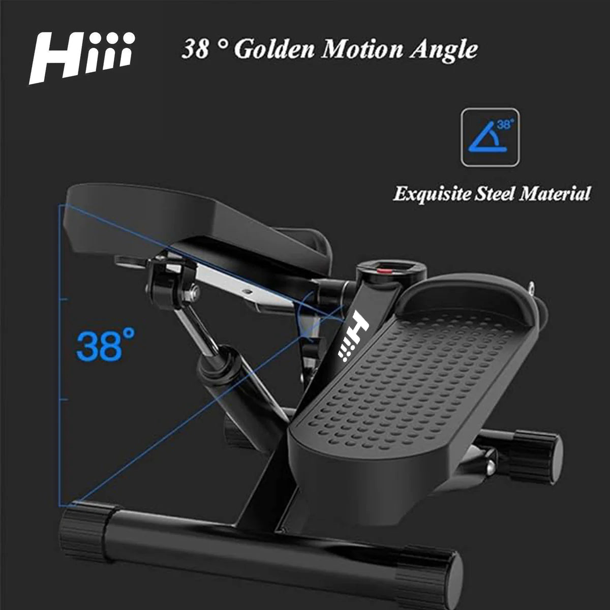 Stepper with Resistance Bands - Adjustable Fitness Stepper Machine for Home Workouts | Full Body Exercise Equipment for Legs, Arms & Core | Perfect for Cardio, Strength Training & Physical Therapy