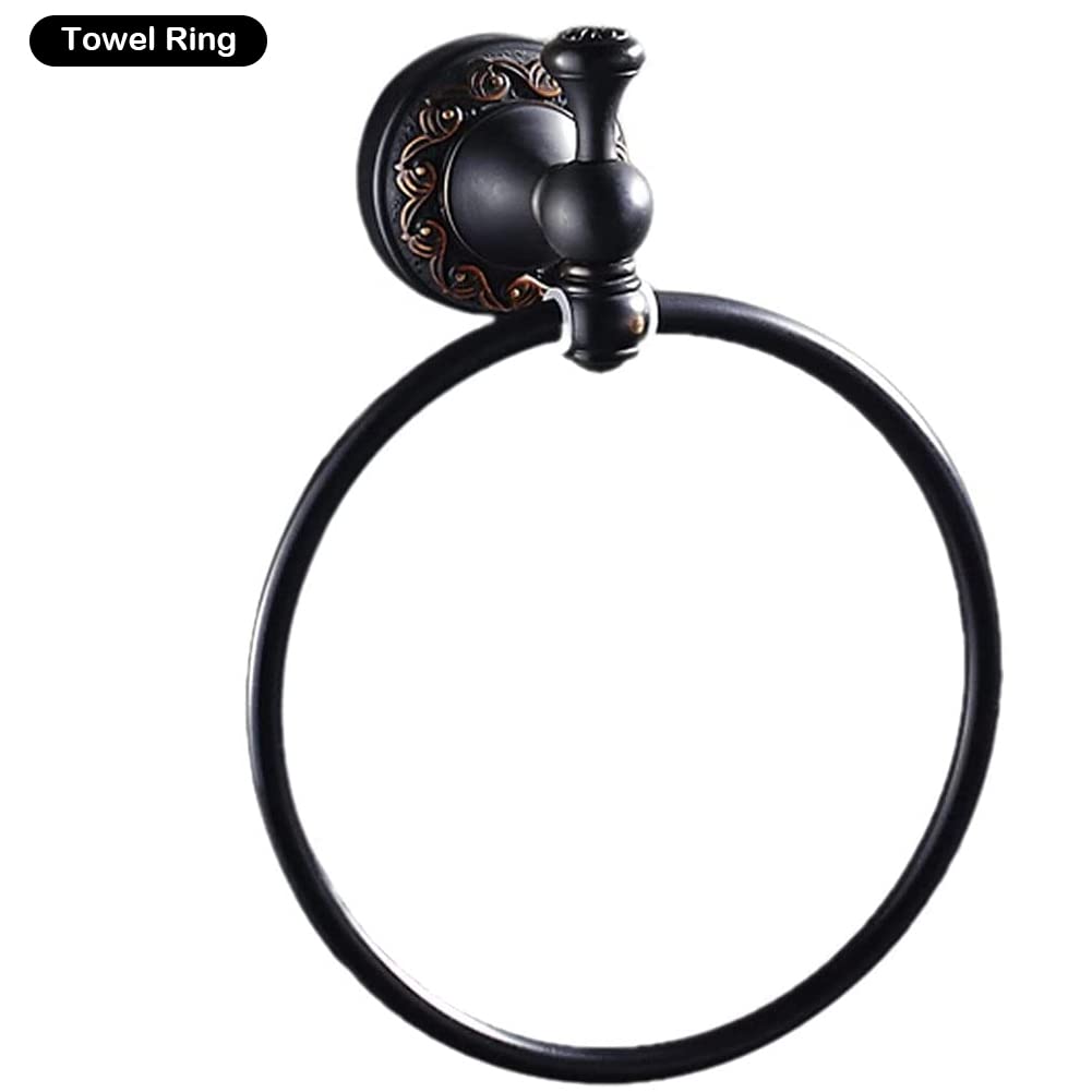 WINCASE Oil Rubbed Bronze Bathroom Hardware Set - 4 Piece Adjustable Towel Bar, Wall Mounted Toilet Paper Holder & Robe Hook - Vintage Style Bathroom Accessories for Modern Homes