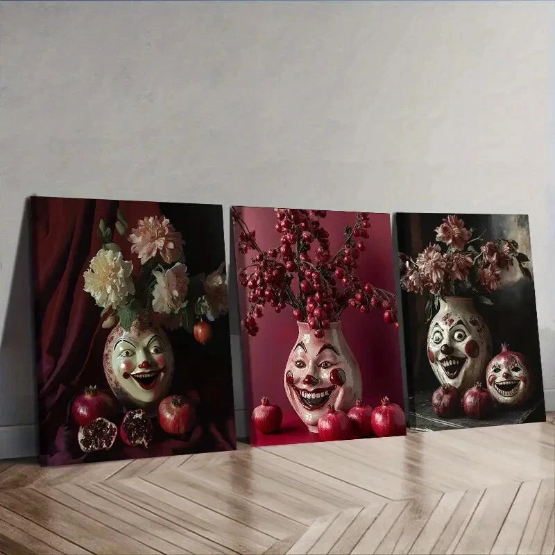 3-Piece Carved Face Vase Wall Art Set - Framed Canvas 40x60cm | High Quality Print | 100% Australian Made | Ready to Hang | Perfect for Living Room, Bedroom & Office Decor