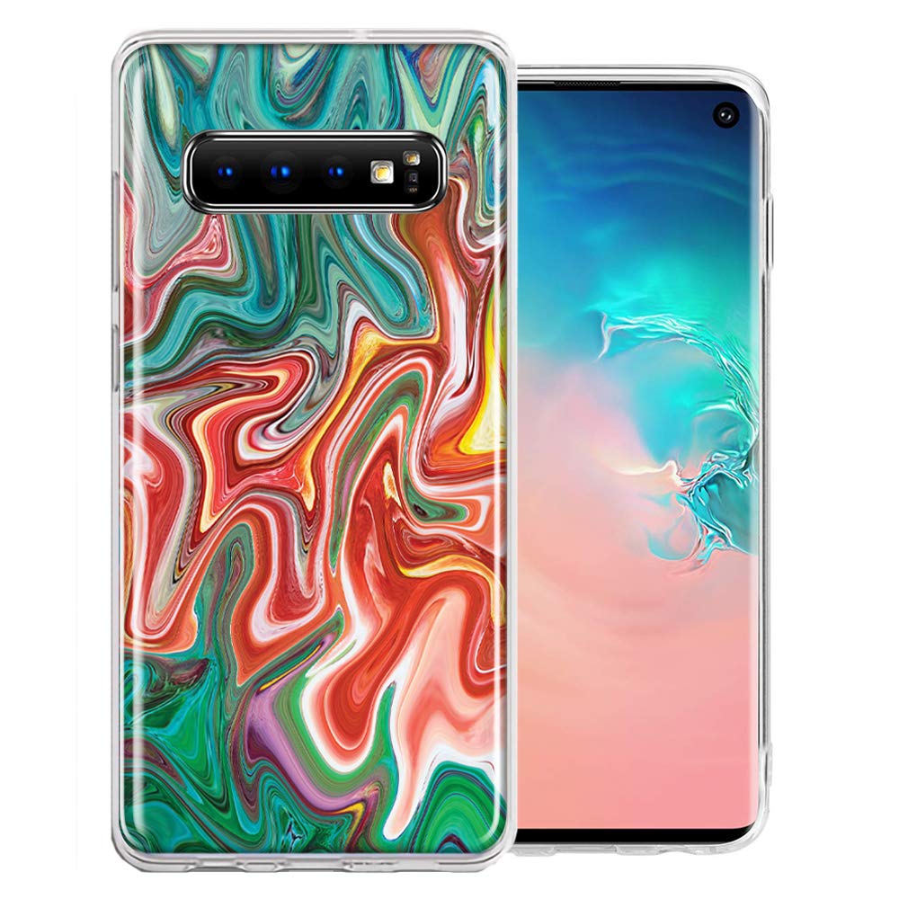 Samsung Galaxy S10 Case - Green Pink Abstract Design for Protection & Style