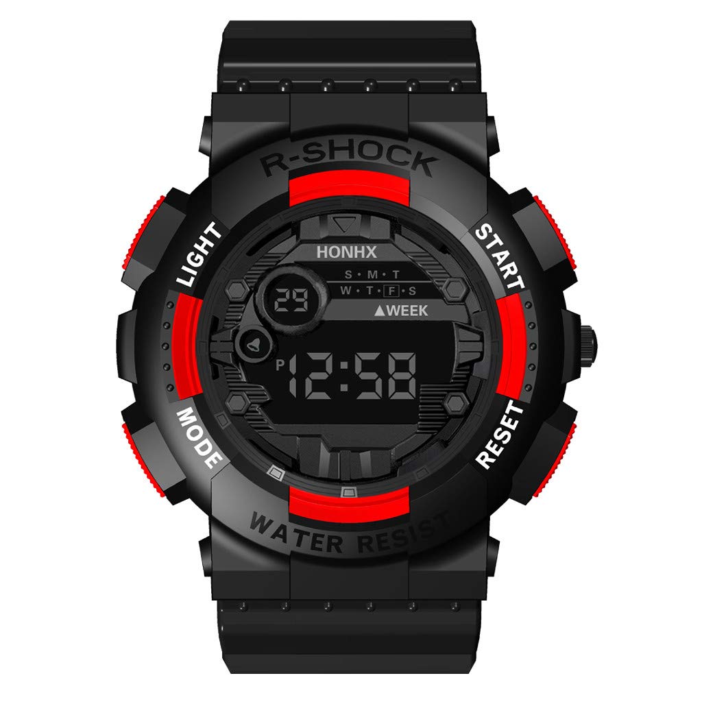 HONHX Men's Digital Sports Watch with LED Display, Date Function - Waterproof, Durable for Outdoor Running, Hiking, Gym & Daily Wear