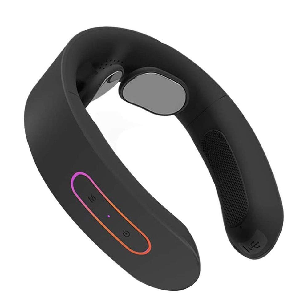 Qin Neck Massager with Heat - Cordless Electric Pulse Massage Device, 4 Modes & 12 Speeds for Home, Office & Travel - Perfect Gift for Women, Men, Dad & Mom - Relieve Neck Pain While Working, Relaxing or Commuting