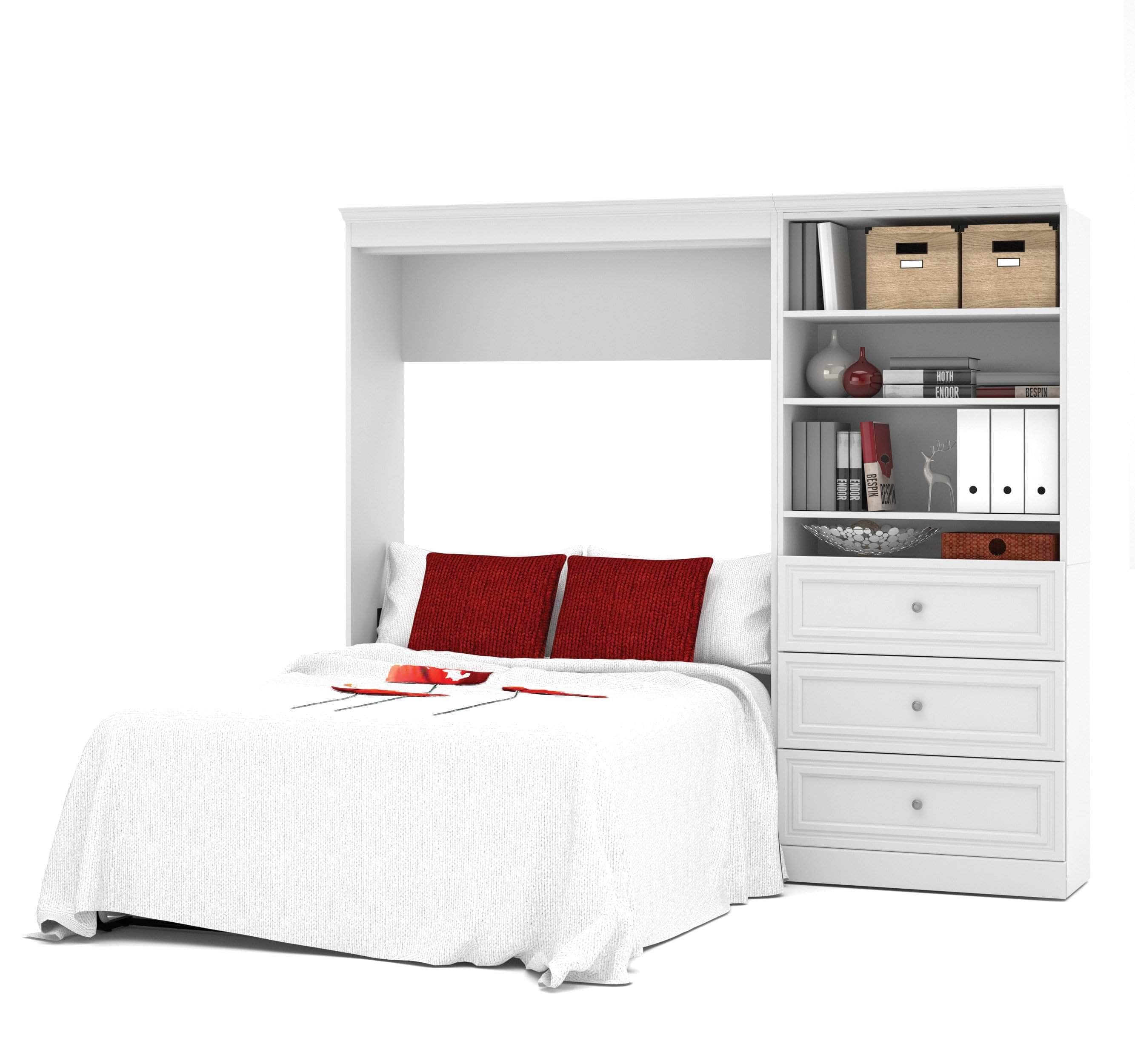 Space-Saving Full Murphy Wall Bed with Built-in Storage Drawers (95
