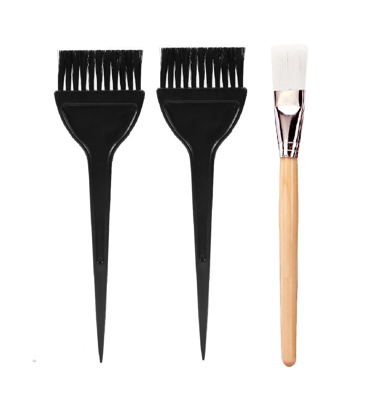 ZAUKY 1PC Facial Mask Brush & 2PC Professional Mehndi Hair Dye Brush Set - Perfect for DIY Skincare, Henna Tattoos & Hair Coloring at Home