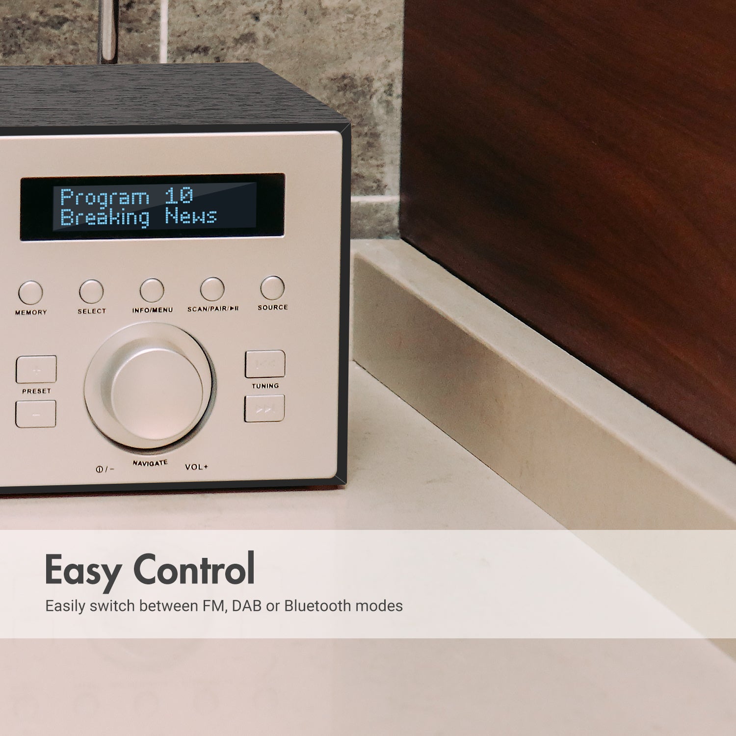 August MB420 Digital DAB+/FM Dual Alarm Clock with Bluetooth Speaker - Wake Up to Crystal Clear Radio & Music for Bedroom, Office, or Travel