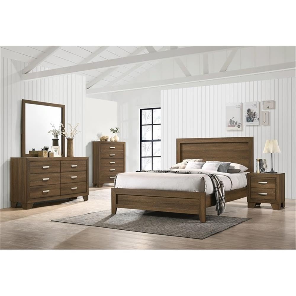 Acme Miquell 5-Drawer Composite Wood Dresser - Solid Oak Finish Bedroom Storage Chest | Perfect for Master Bedroom, Guest Room & Closet Organization