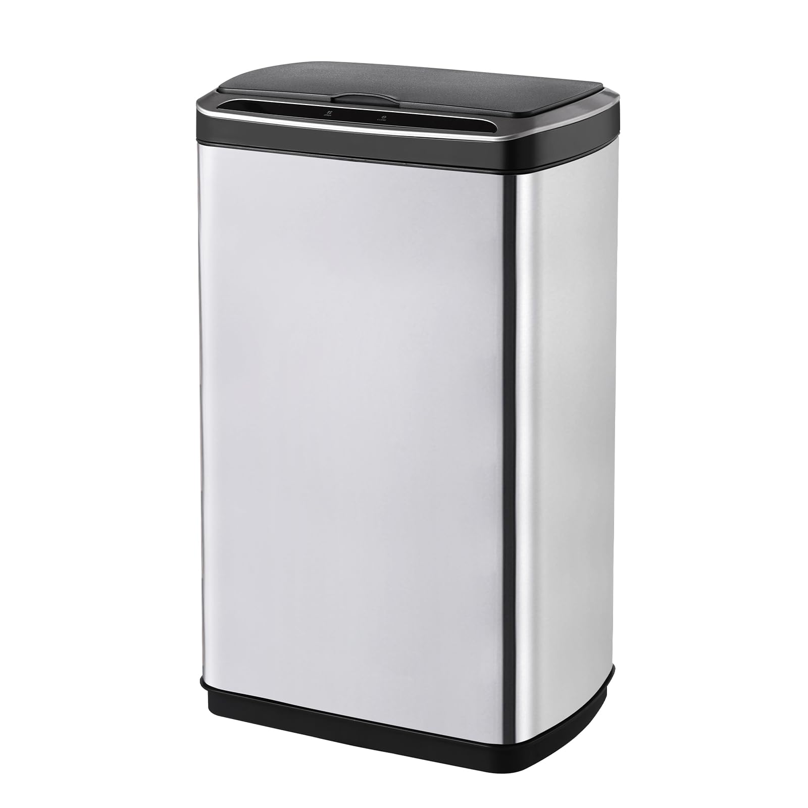 ELPHECO 13.2 Gallon Automatic Motion Sensor Trash Can - Brushed Stainless Steel Rectangular Kitchen Waste Bin with Hands-Free Operation for Home, Office & Living Room (Batteries Not Included) | Ideal for Hygienic Waste Disposal & Modern Spaces