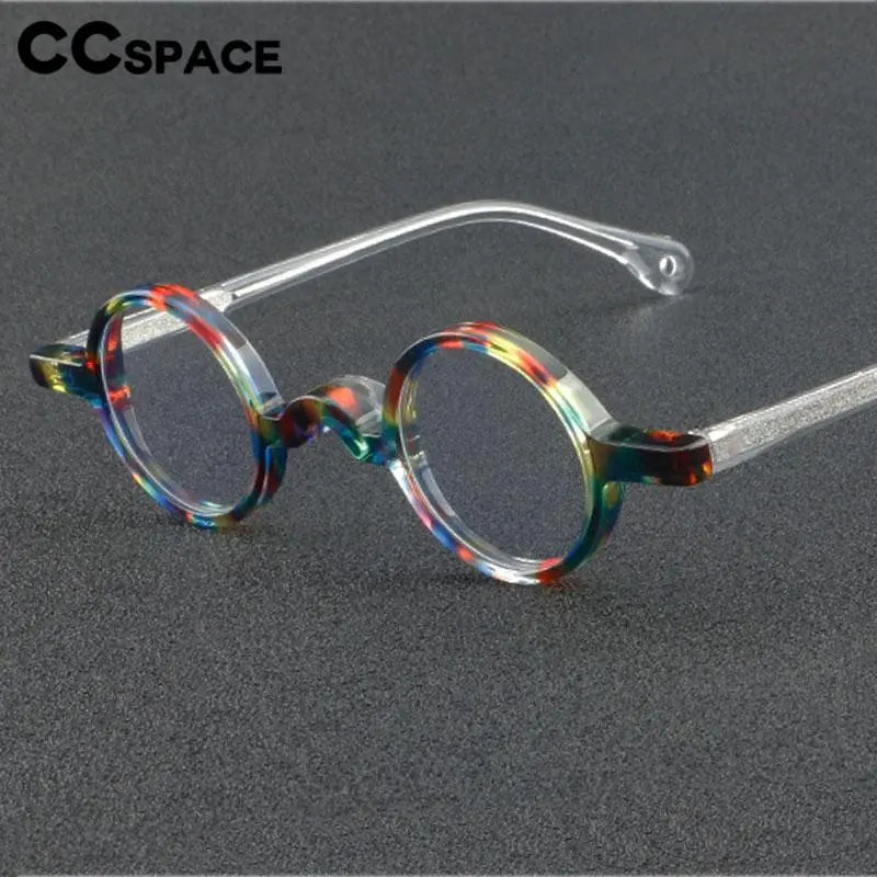 CCspace Unisex Full Rim Small Round Acetate Eyeglasses 56935 - Lightweight & Durable Frame for Reading, Work, and Everyday Use