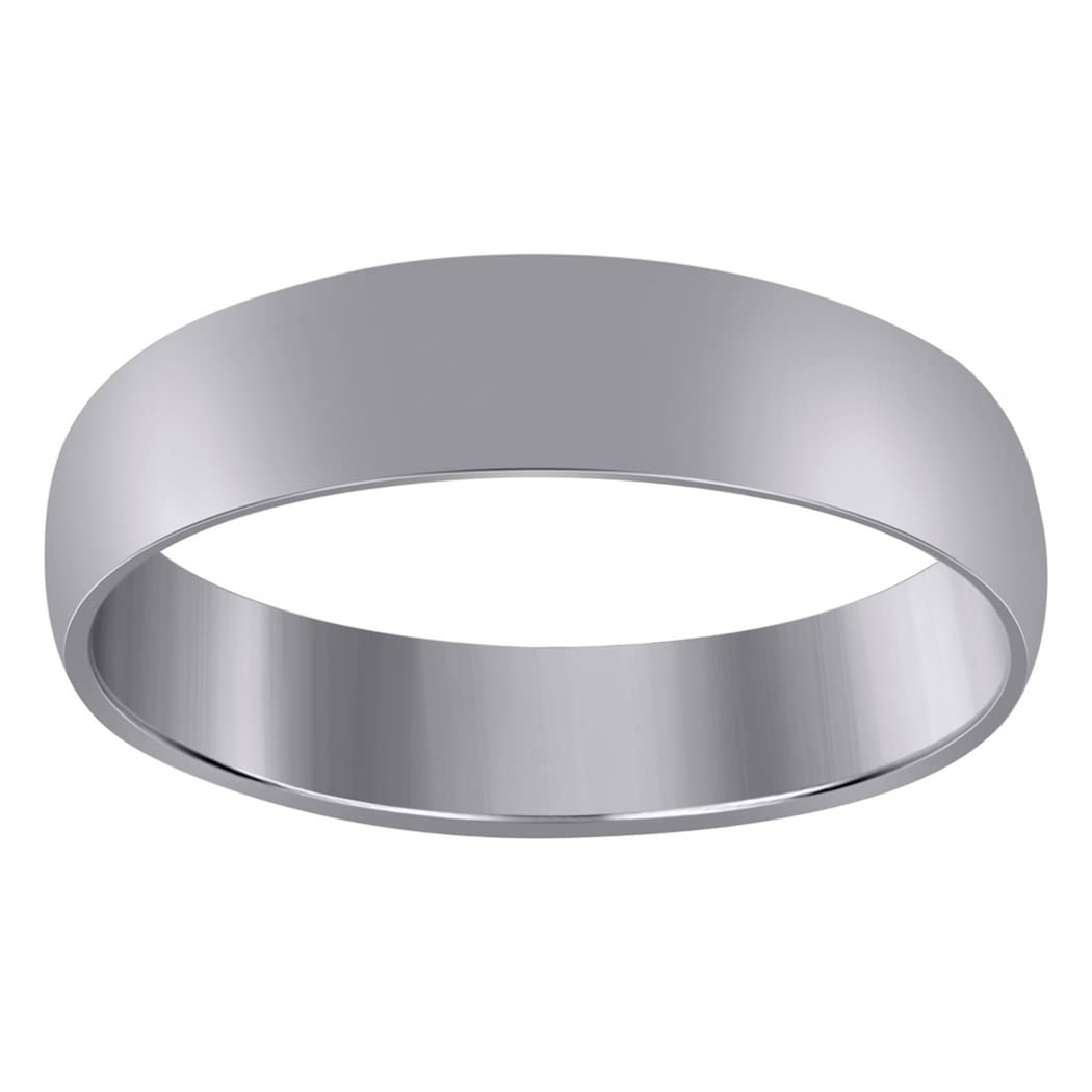 10K White Gold Wedding Band for Men & Women - 5mm Unisex Ring Size 5-14 | Classic Simple Wedding Ring, Anniversary Gift, Couple Rings for Him & Her - Perfect for Engagements, Weddings & Special Occasions