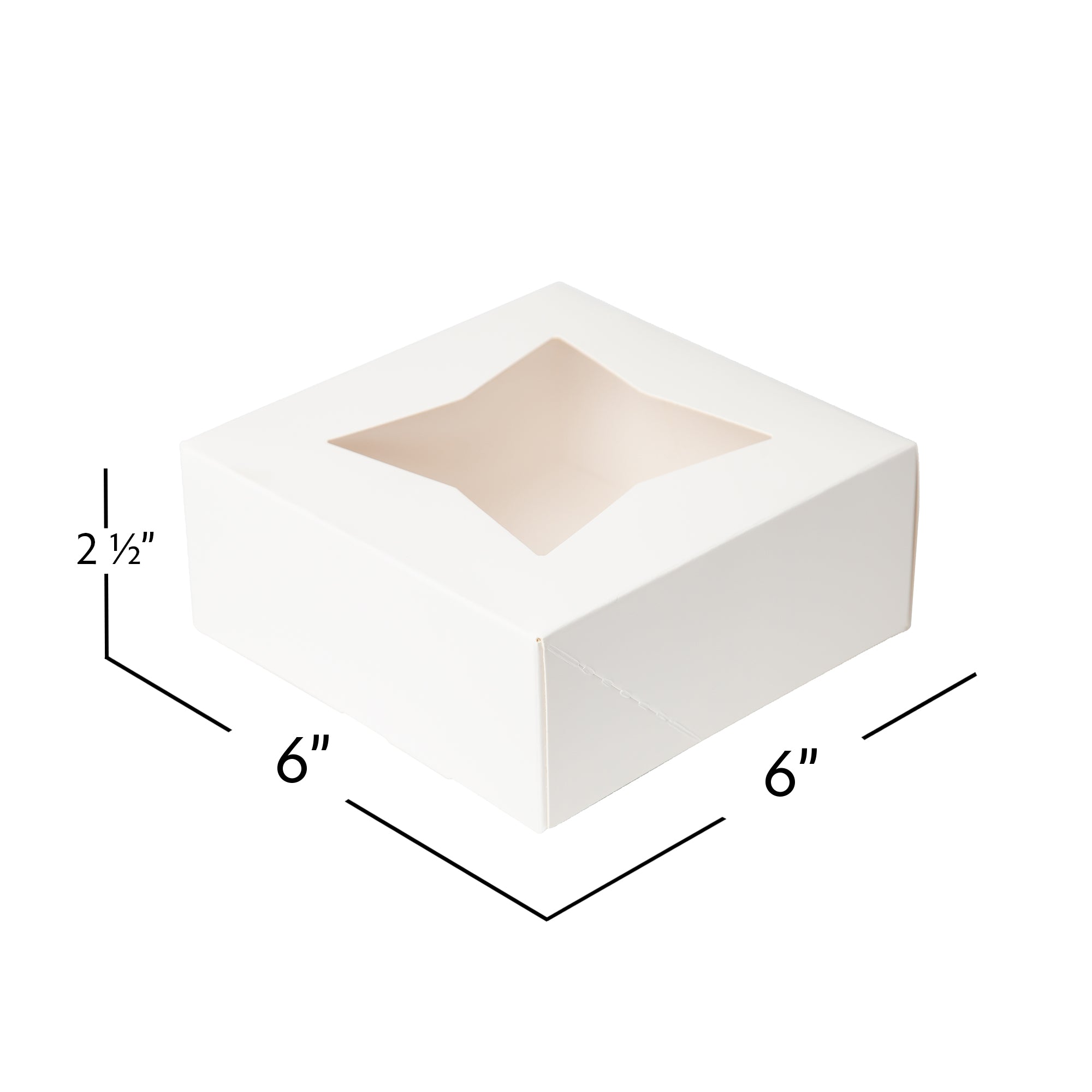 White Bakery Box 6x25ct - Perfect for Cupcakes, Cookies & Pastries | Eco-Friendly Takeout Packaging for Bakeries & Cafes