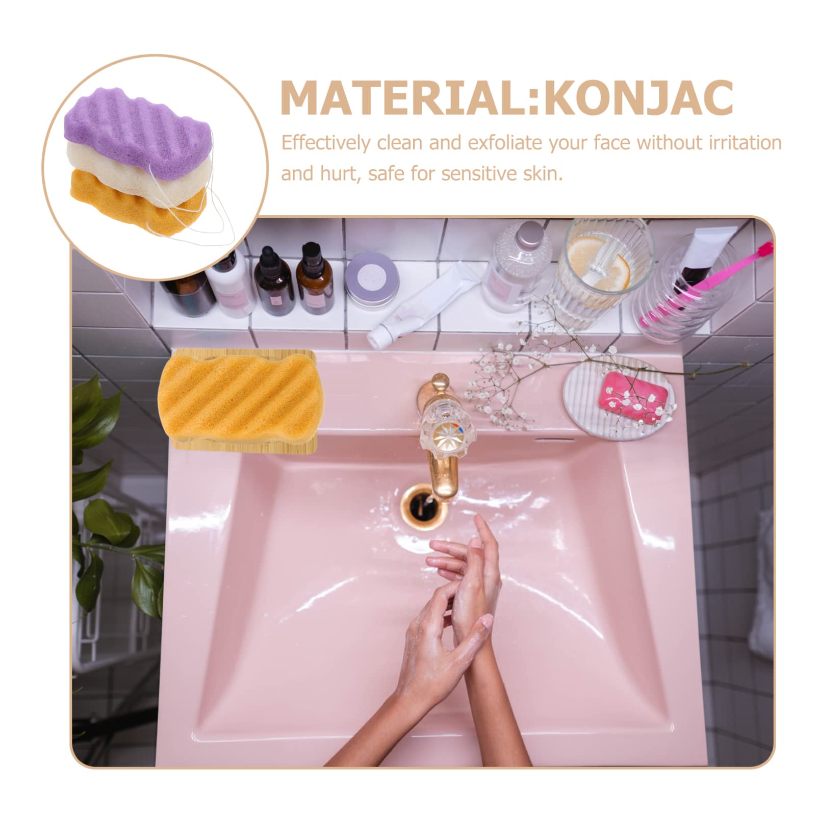 FOMIYES 3-Pack Exfoliating Bath Sponges for Face & Body - Gentle Facial Cleansing Sponge, Soft Baby Bath Sponge, Shower Scrubber - Perfect for Travel, Daily Skincare & Bathing Routine