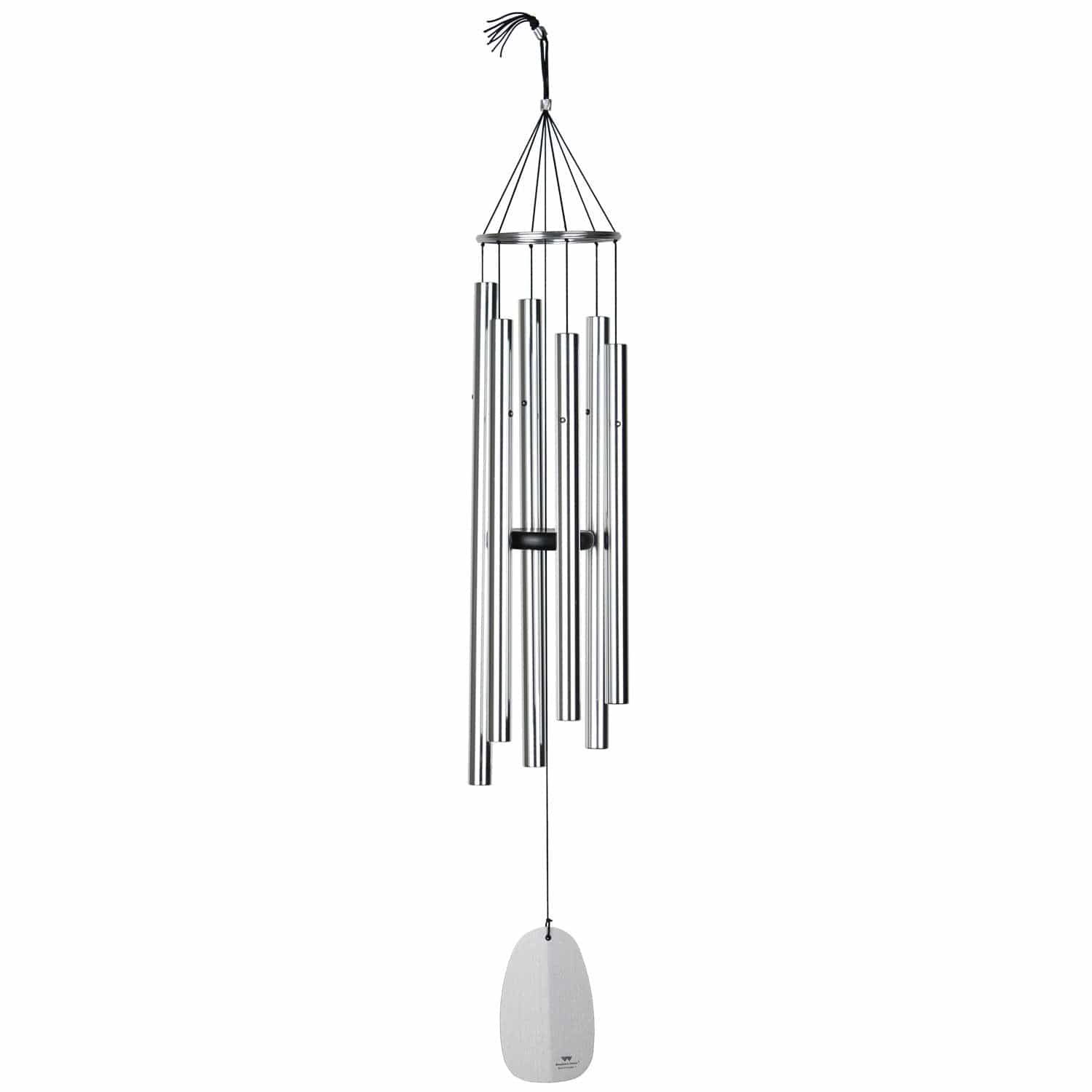 Bells of Paradise 44-Inch Silver Wind Chime - Outdoor Garden Decor for Patio, Porch & Backyard Relaxation