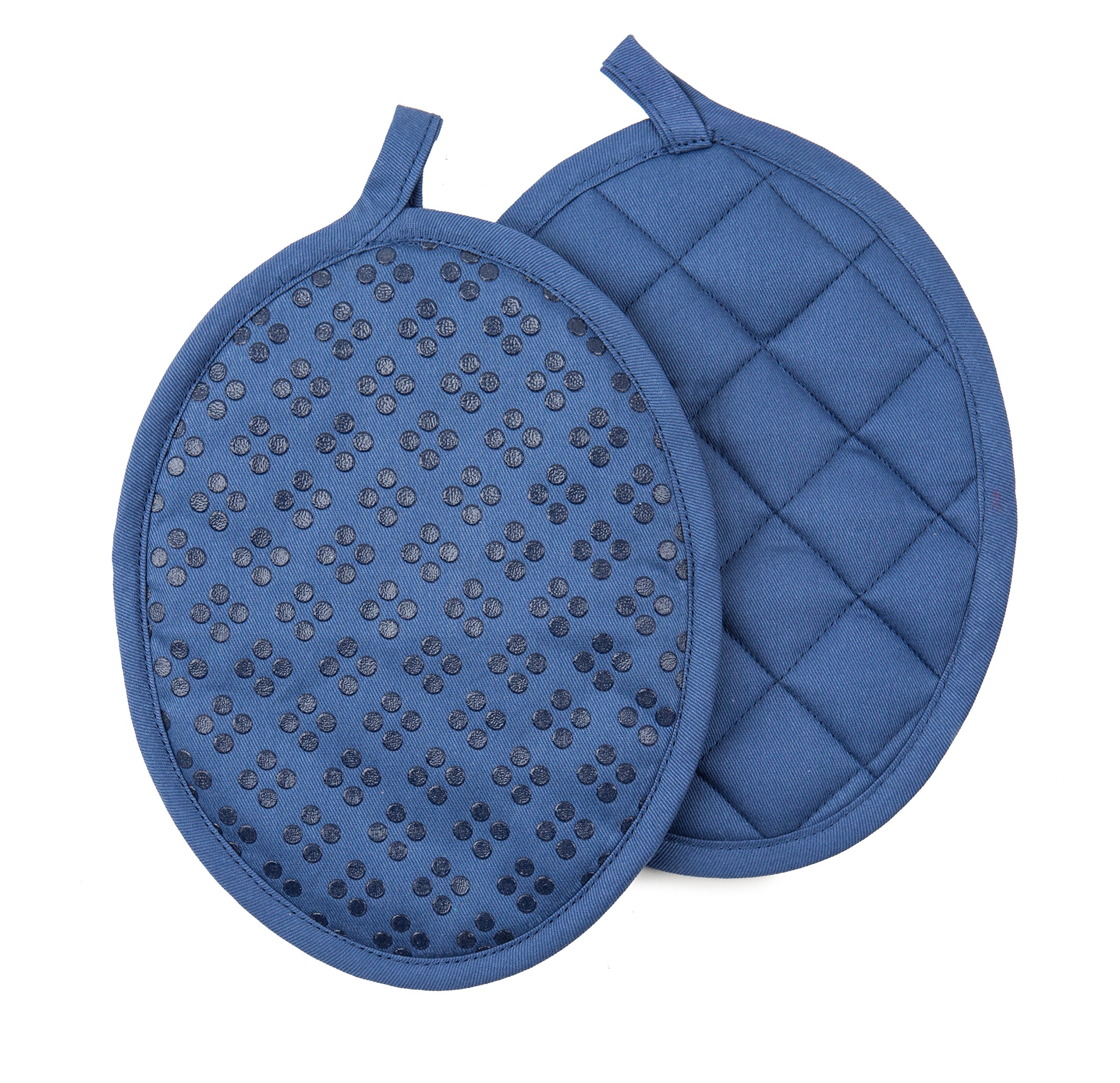 Premium Silicone Pot Holders Set of 2 - 500°F Heat Resistant, Non-Slip Oven Mitts for Kitchen - OEKO-TEX Certified 100% Cotton Lining - 7