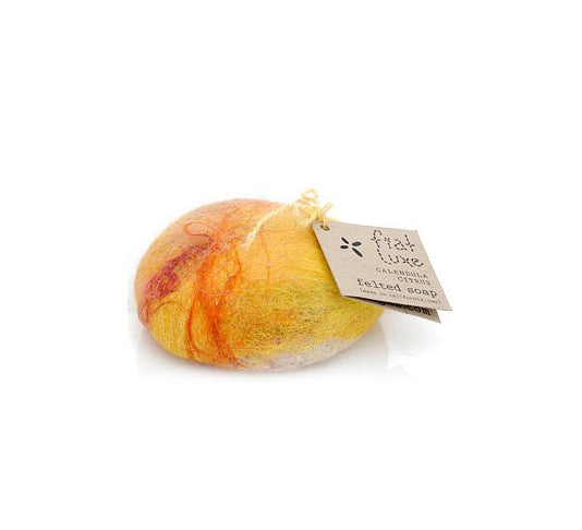 Fiat Luxe Lemon Zest Felted Soap Bar - Natural Exfoliating Handmade Soap with Wool Cover - Perfect for Gentle Skin Cleansing & Gift Giving