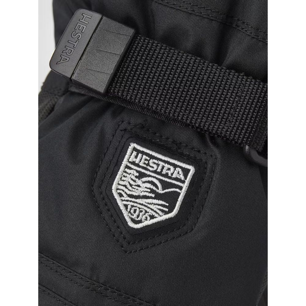 Hestra Kids Ski Mittens - Waterproof Gore-Tex Gauntlet Gloves for Cold Weather, Black - Perfect for Snowboarding, Winter Sports & Outdoor Activities