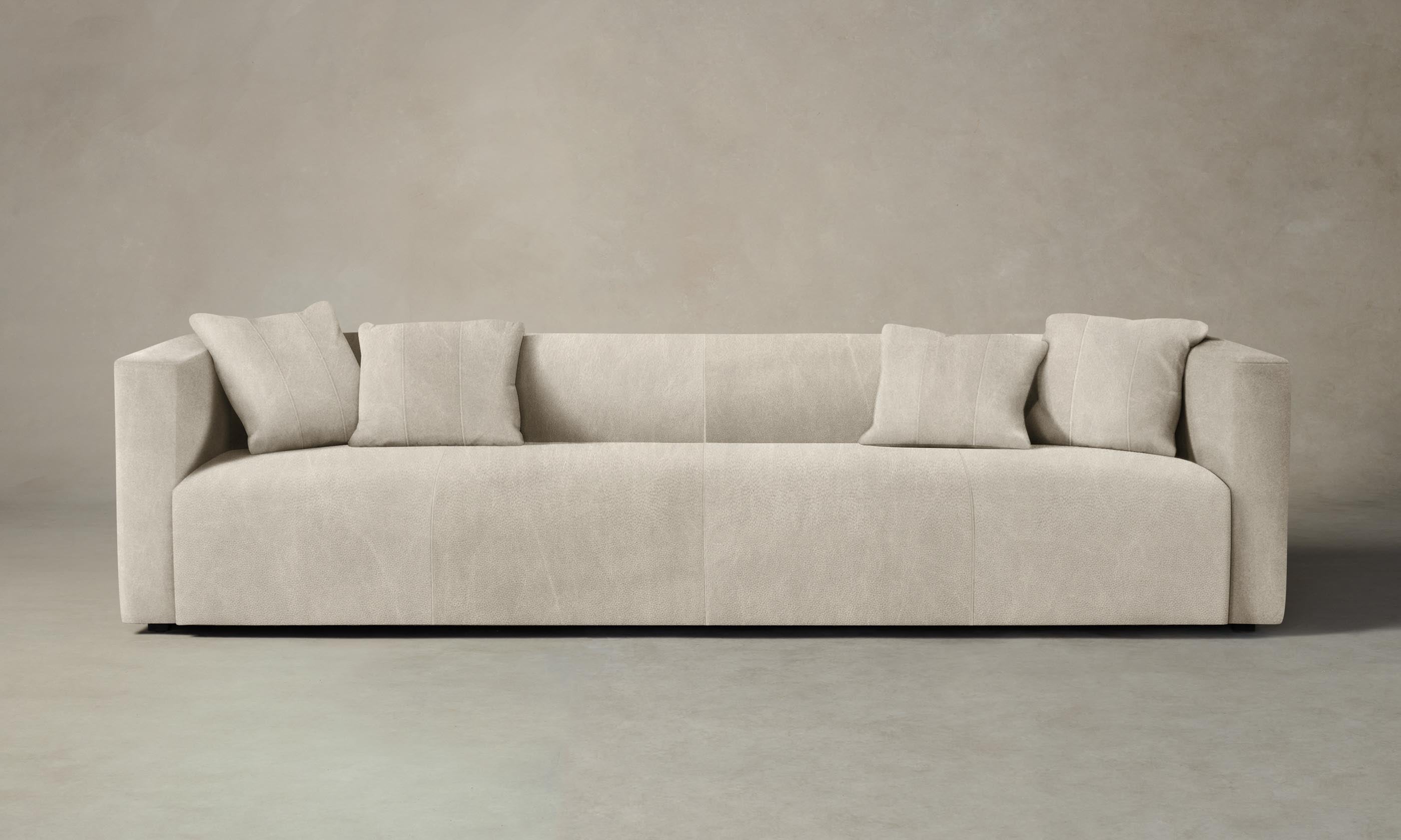 Premium The Breuer Sofa in Luxurious Tuscan Leather Bisque - Perfect for Living Rooms, Offices & Modern Home Decor