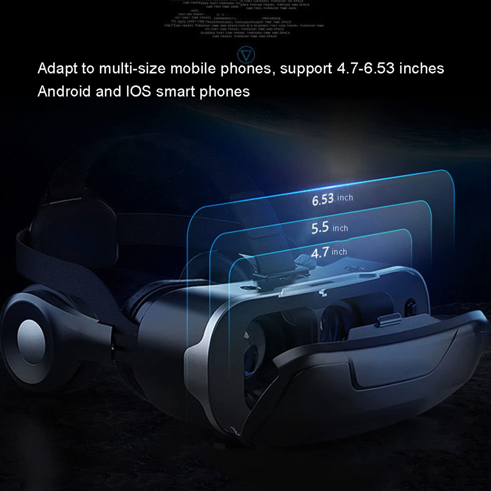 3D VR Headset with Adjustable Game Controller - Compatible with iPhone & Android 4.7-6.53 Inch Phones - Virtual Reality Glasses for Gaming, Movies & Immersive Experiences