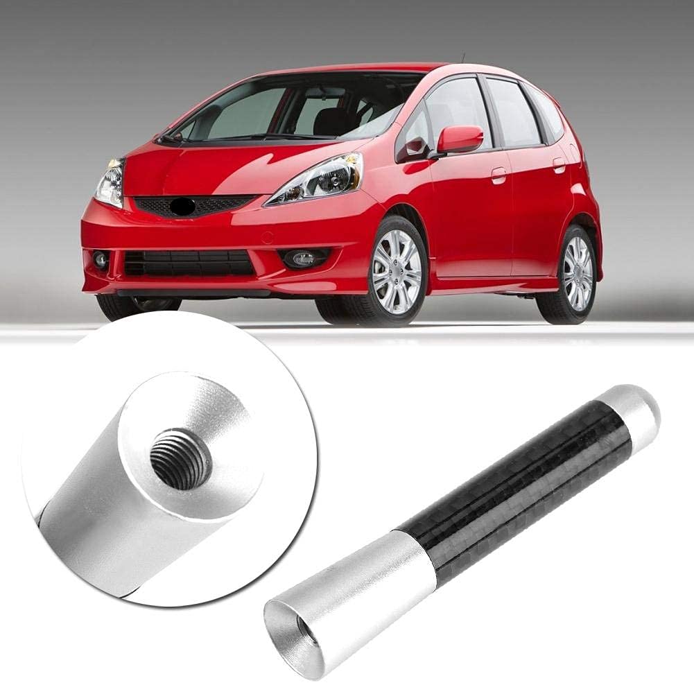 3 Inch Carbon Fiber Universal Car Antenna - Screw-on Short Radio Antenna Replacement for Vehicle Modification (Silver) | Perfect for Improved FM/AM Reception & Car Aesthetic Upgrades