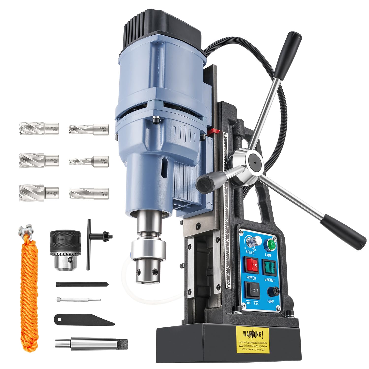 ZELCAN 1550W Magnetic Drill Press with 6 Drill Bits - 2