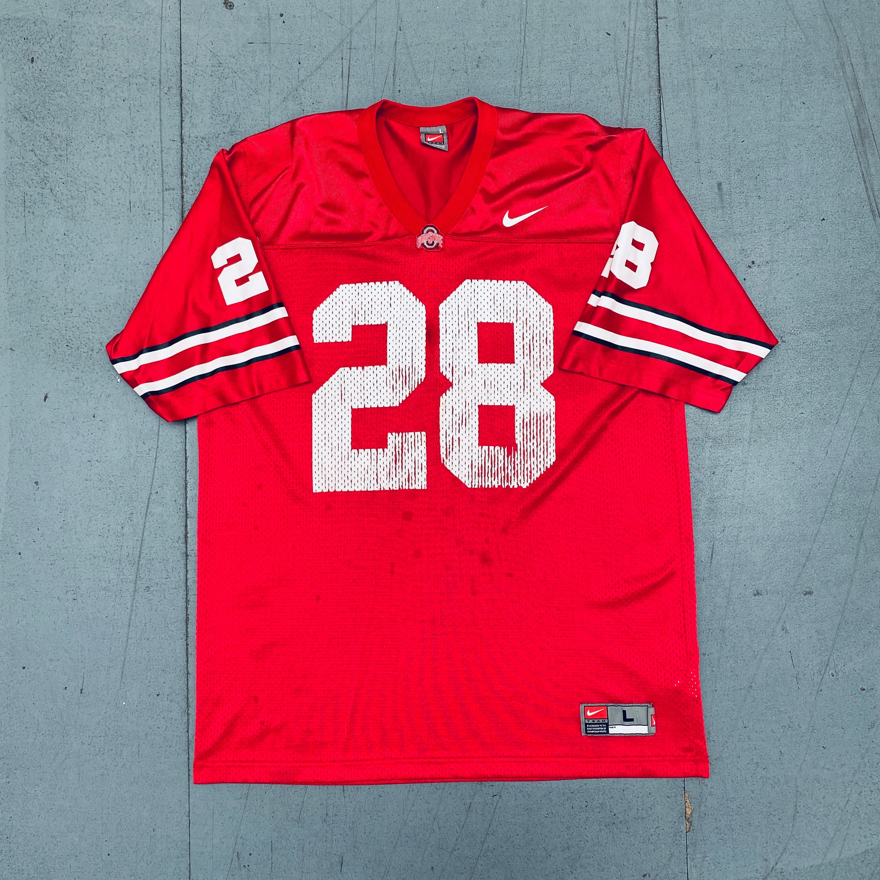 Ohio State Buckeyes No. 28 Beanie Wells Nike Football Jersey - Size Large - Official NCAA College Fan Apparel for Game Day & Tailgating