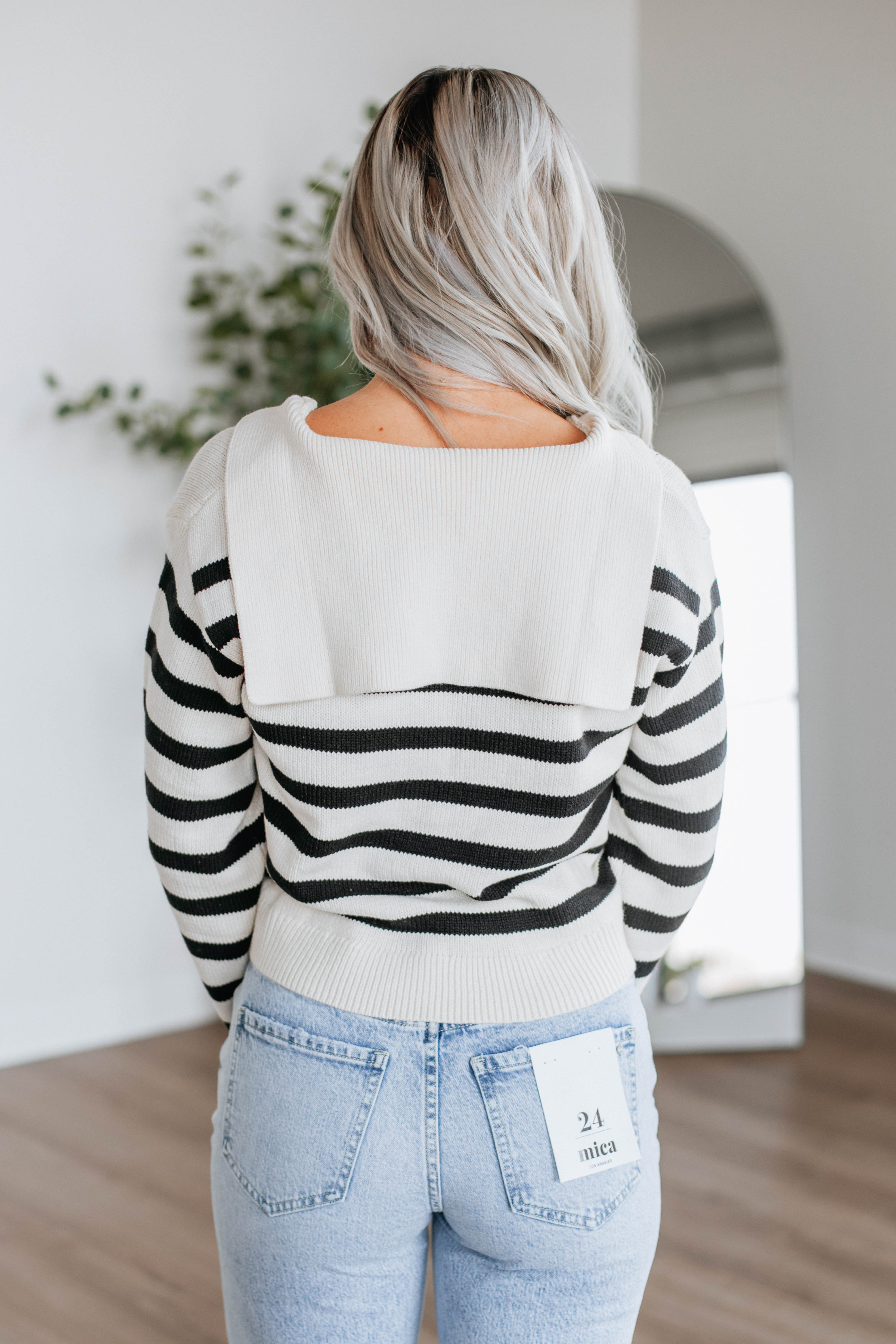 Carliece Striped Sweater for Women - Soft Knit Long Sleeve Pullover - Casual Fall Winter Fashion Top - Perfect for Office, Date Night & Holiday Outfits