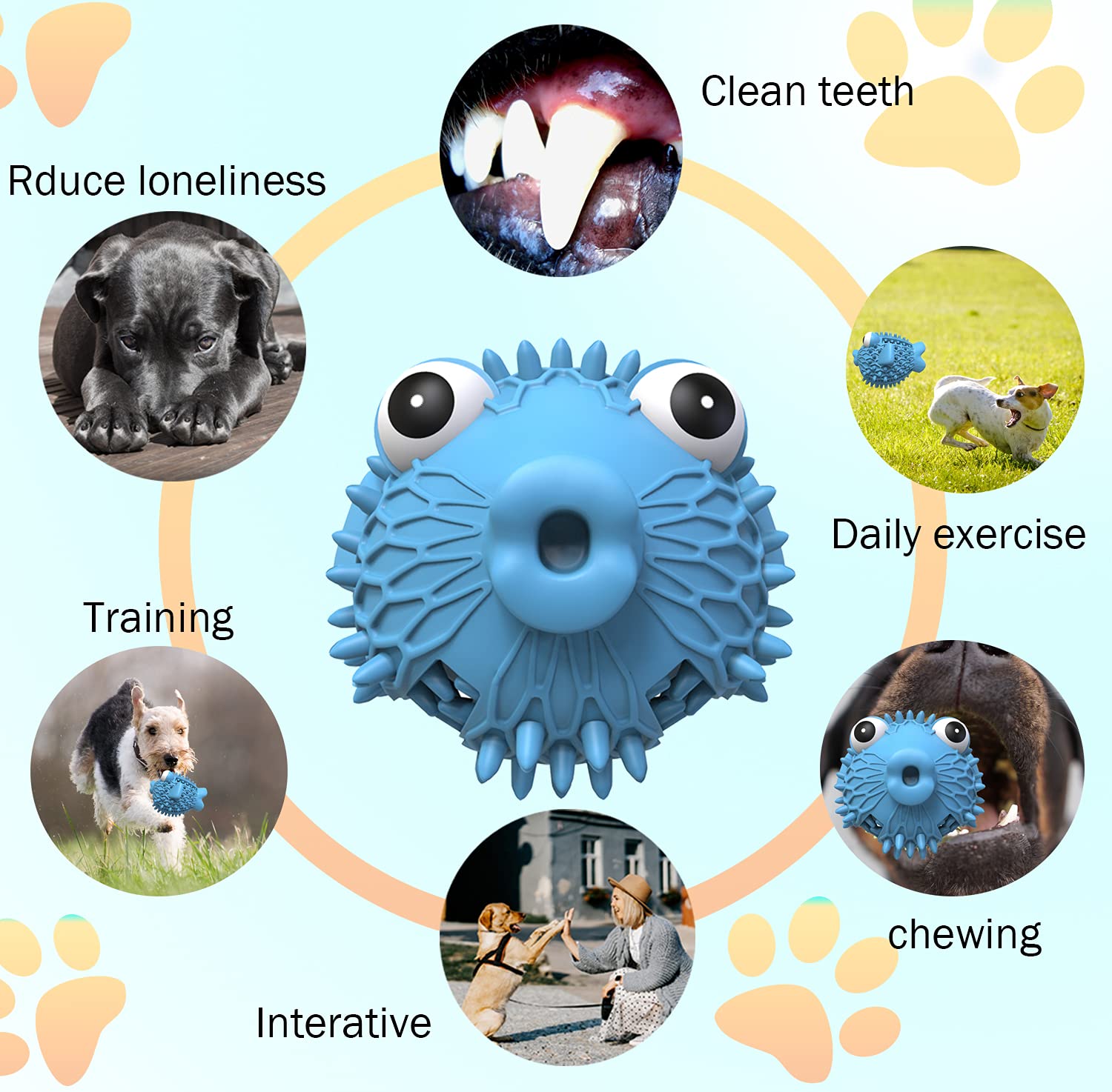 Durable Natural Rubber Dog Chew Toy for Aggressive Chewers - Large & Medium Breed Teeth Cleaning Squeaky Toy with Milk Flavor | Anxiety Relief & Slow Feeder Puzzle for Dogs | Perfect for Teething, Boredom Relief & Dental Health