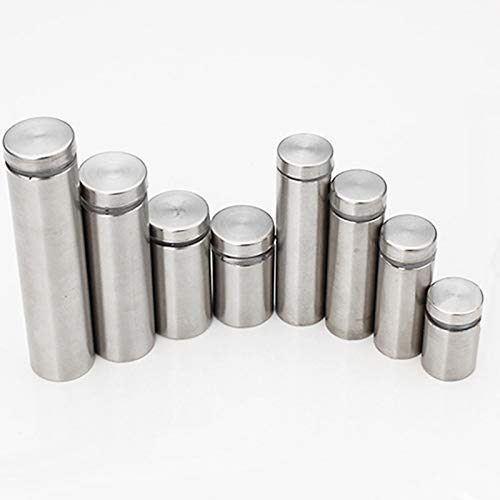 Ochoos 2Pcs 12x20mm Stainless Steel Advertising Nails - Silver Glass Standoff Pins for Signage & Display (Perfect for Retail Displays, Trade Shows & Exhibition Stands)