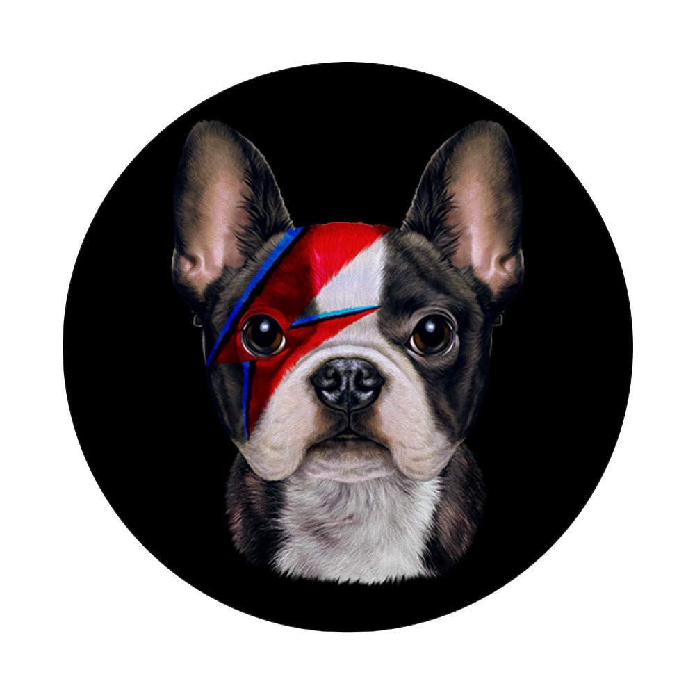French Bulldog PopSocket with Red Lightning Bolt Design - Swappable Phone & Tablet Grip for iPhone, Samsung | Perfect for Gaming, Selfies & Everyday Use