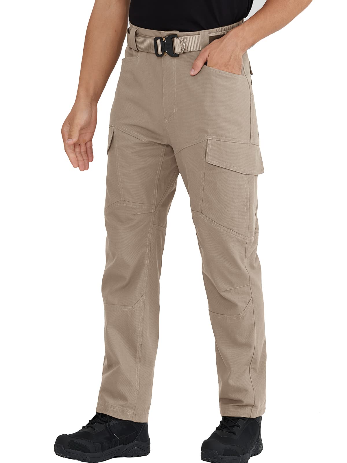 FREEKITE Men's Ripstop Cargo Pants - Tactical Outdoor Hiking Pants with Waterproof Multi-Pockets | Relaxed Fit for Comfort | Perfect for Camping, Hiking & Adventure Travel