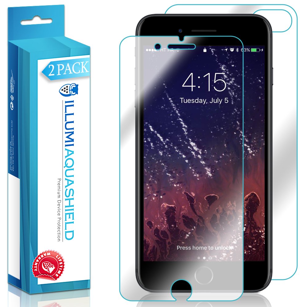 Premium ILLUMI AquaShield HD Clear Screen Protector for Apple iPhone 7 Plus (2-Pack) - Case Friendly, Bubble-Free TPU Film - Perfect for Daily Protection Against Scratches & Drops