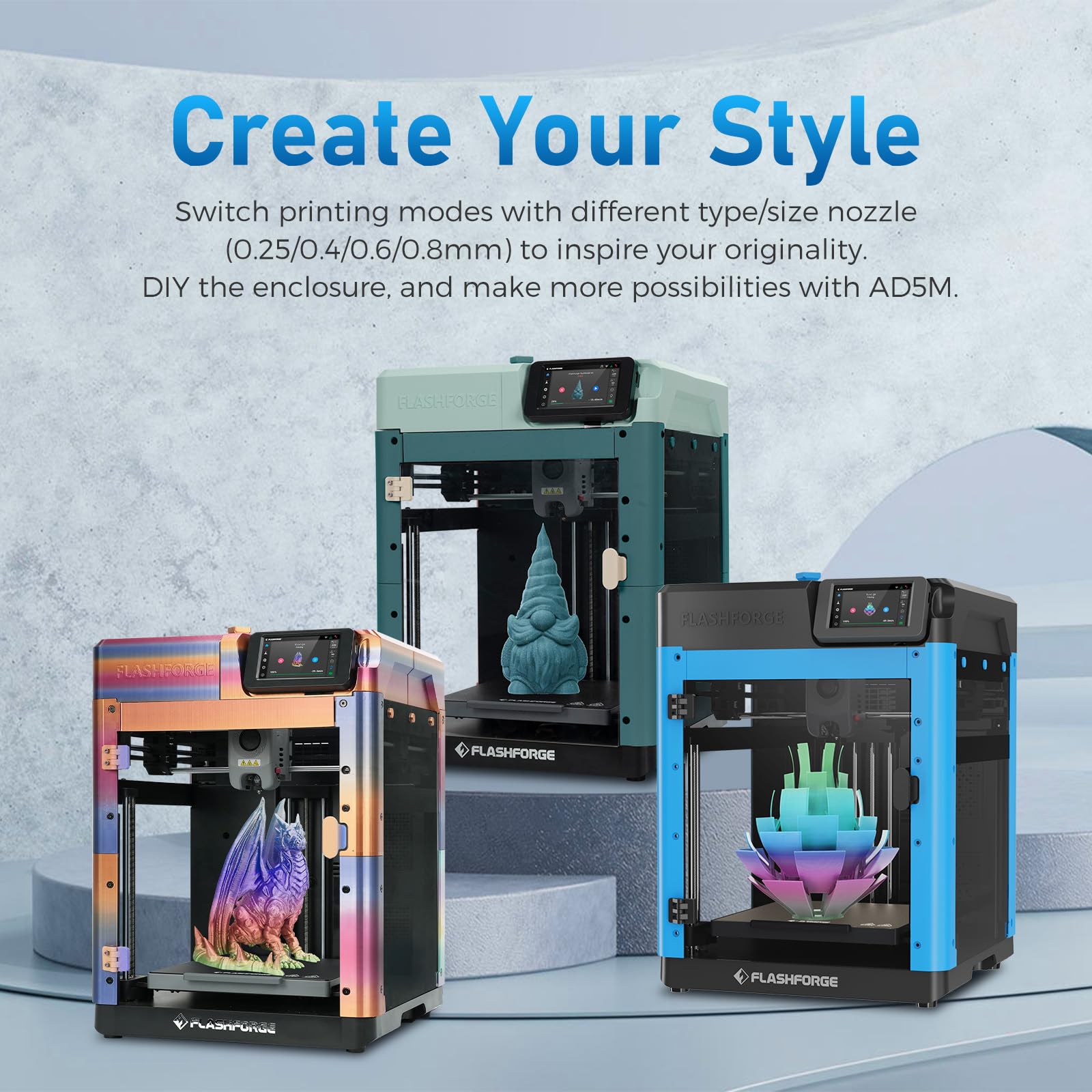 Flashforge Adventurer 5M 3D Printer for Beginners - 600mm/s High-Speed Printing with Direct Drive Extruder (280°C), Auto Leveling & 8.7x8.7x8.7in Flexible PEI Plate - Perfect for Home, School, DIY Projects, Prototyping, and Educational STEM Activities