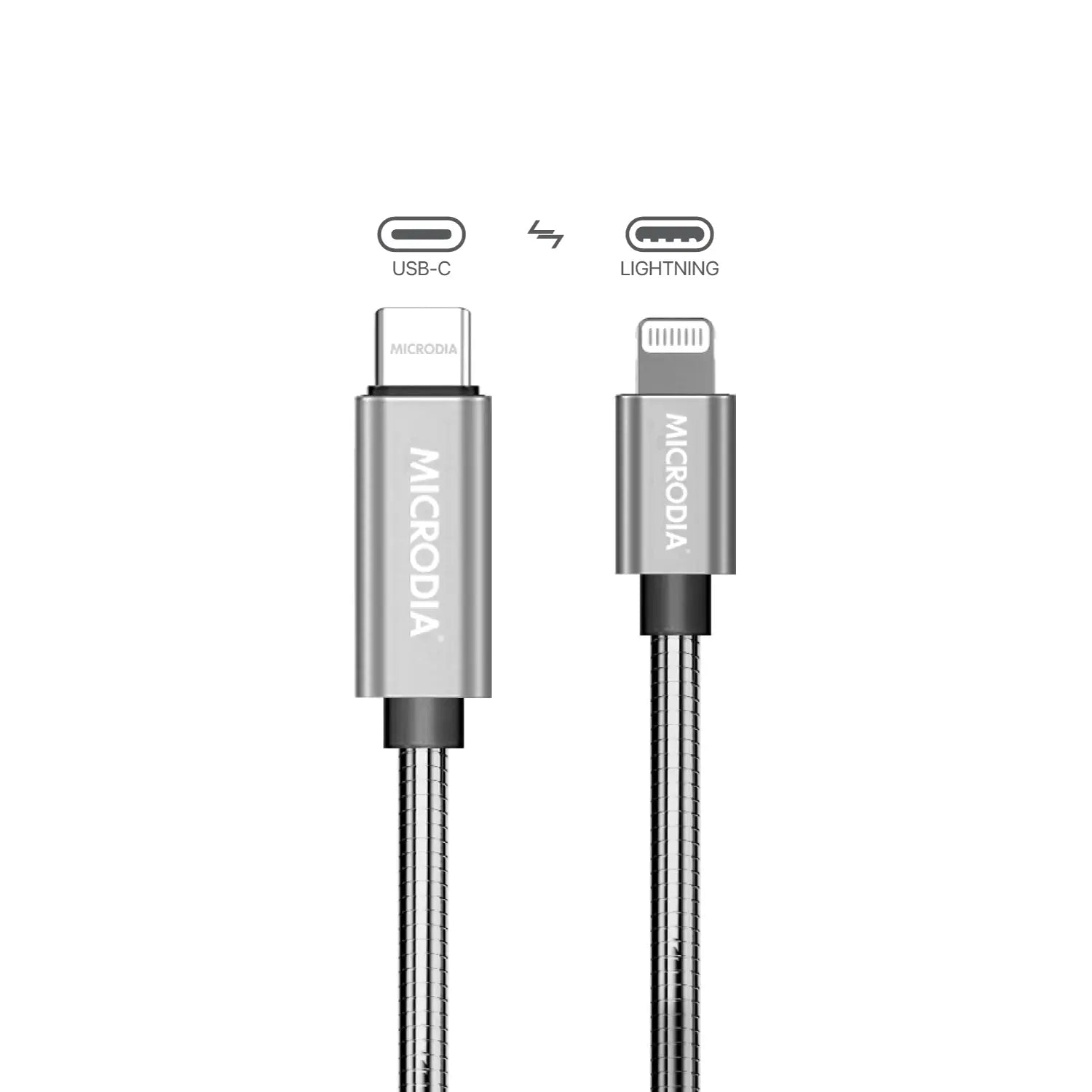 MICRODIA ExeCable™ Steel PD60W USB C to Lightning Fast Charging & Data Sync Cable - Compatible with iPhone 14/13/12/11/X/8 & iPad Pro/Air/Mini - Durable Nylon Braided for Home, Office & Travel Charging