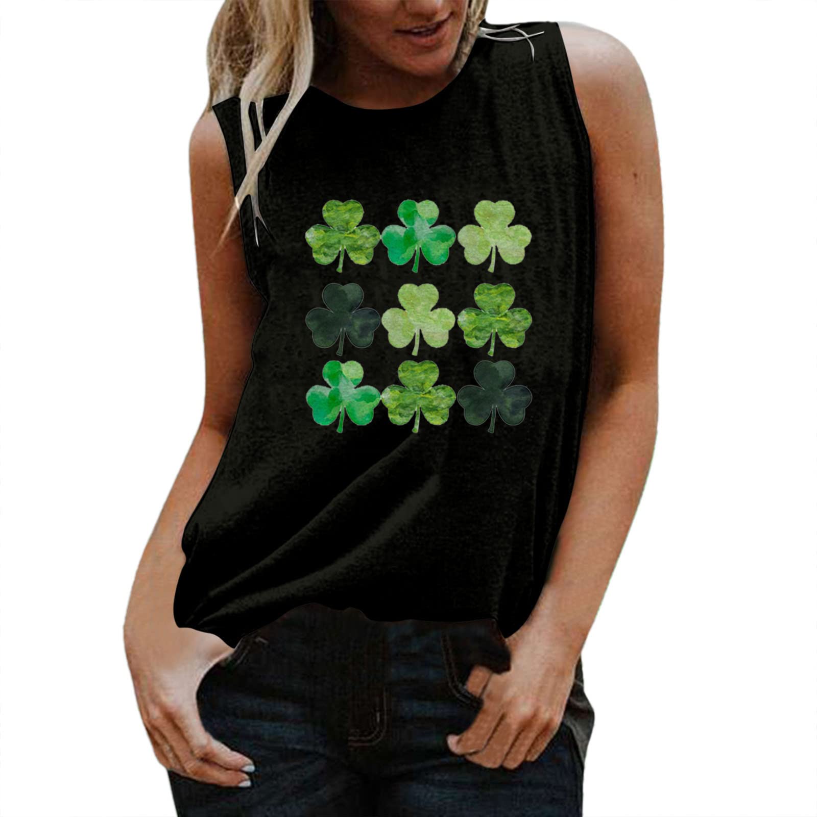 MKHSQHDG Women's St. Patrick's Day Graphic Tank Tops - Sleeveless Summer Tee Shirts with Letter Print | Perfect for Summer Parties, Festivals & Casual Outfits