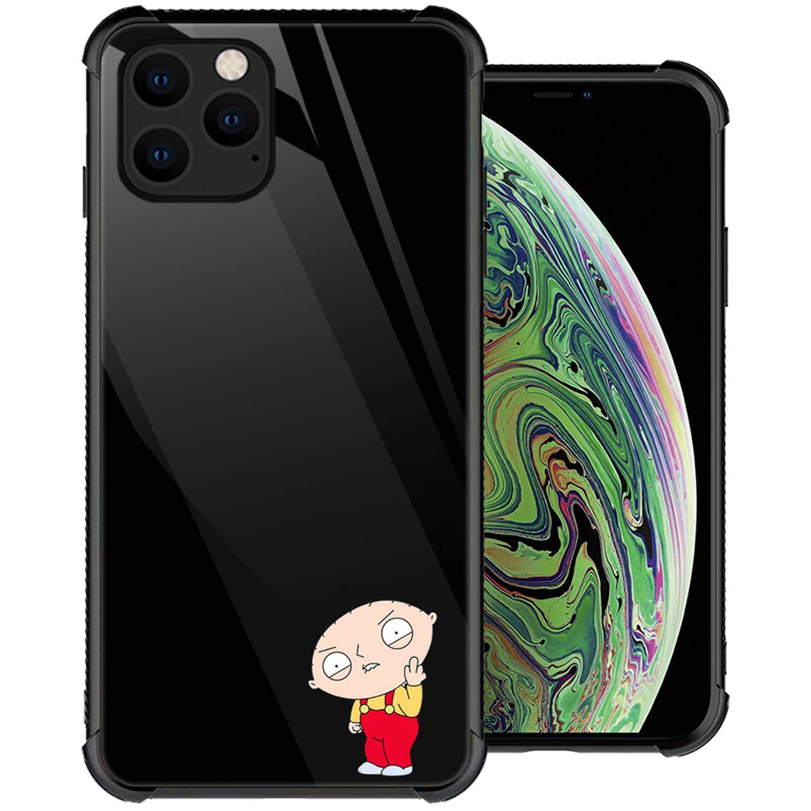 Cartoon Family Guy iPhone 13 Case - 6.1 Inch Shockproof TPU Silicone & Glass Back Protective Cover for Apple iPhone 13 - Perfect for Daily Use, Travel & Gift Giving