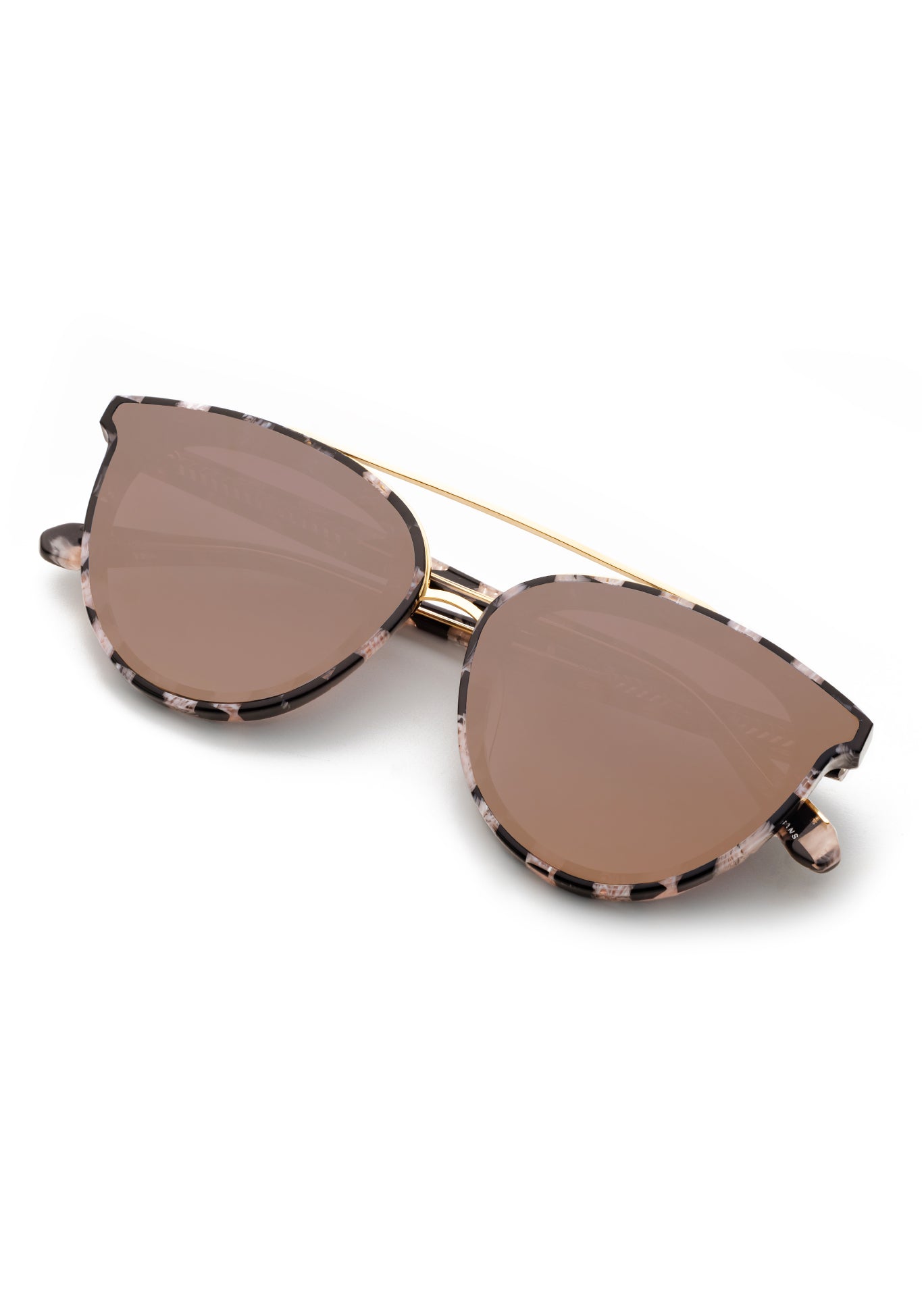 CLIO NYLON | Harlequin 18K Gold Plated Mirror Sunglasses - Stylish UV Protection for Outdoor Activities & Beach Vacations