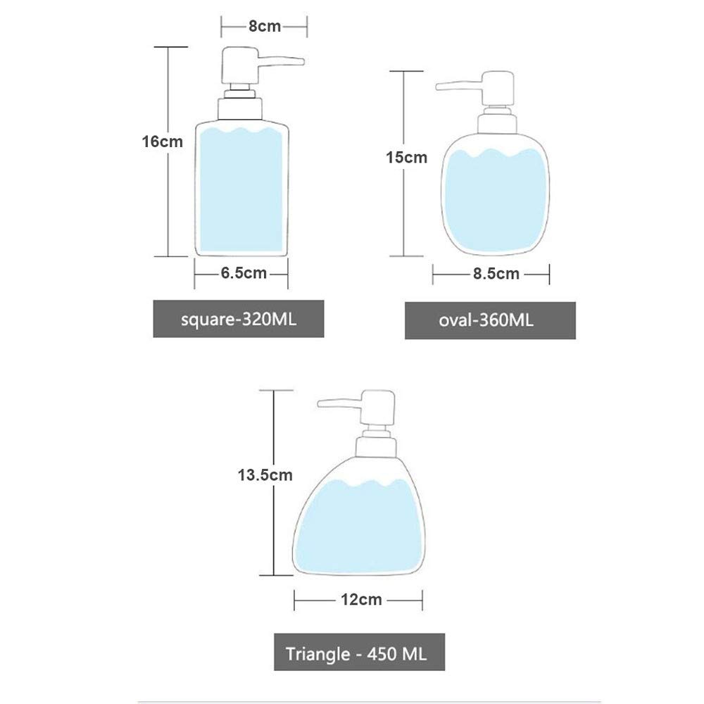 White Ceramic Soap Dispenser - 450ml Oval Bathroom & Kitchen Countertop Lotion Bottle with Pump - Elegant Hand Soap Container for Sink, Vanity, and Guest Bathroom Decor