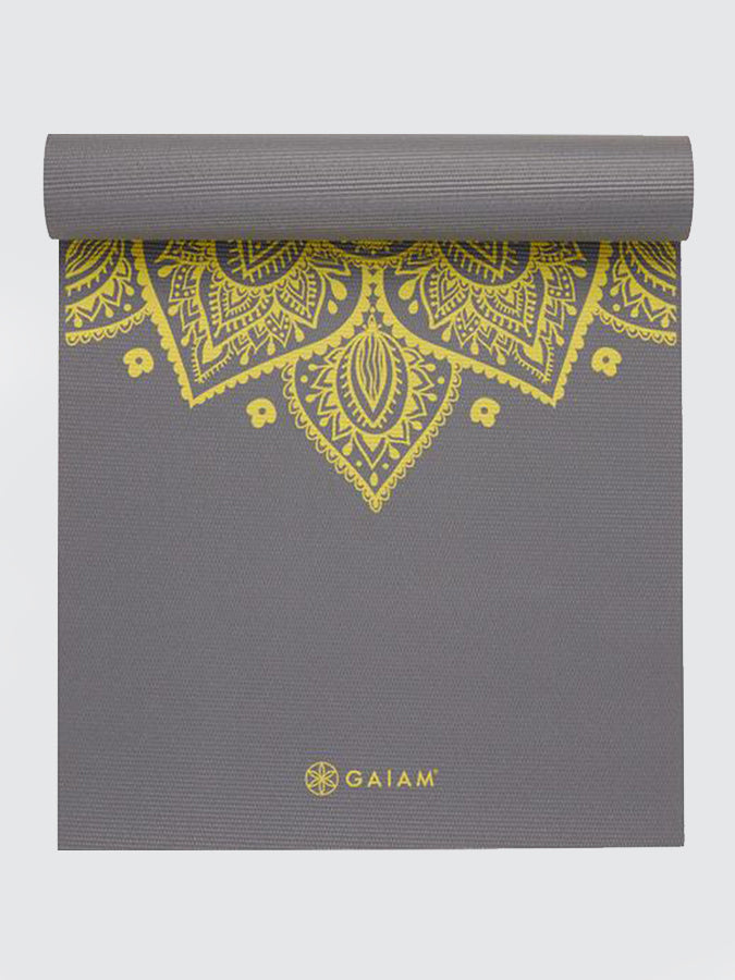 Gaiam Premium Citron Sundial Non-Slip Yoga Mat 6mm Thick for Home & Studio Workouts - Ideal for Hot Yoga, Pilates, and Meditation Practice