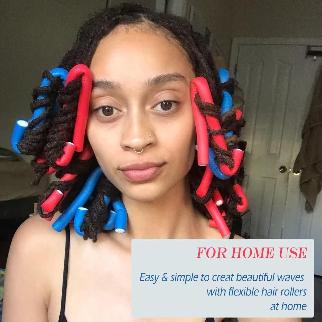 APOEM 10PCS Heatless Flexible Curling Rods - No Heat Soft Hair Twist Tight Curl Foam Rollers for Women & Girls - Long & Short Hair Curlers - Perfect for Overnight Styling, Beach Waves & Damage-Free Curls