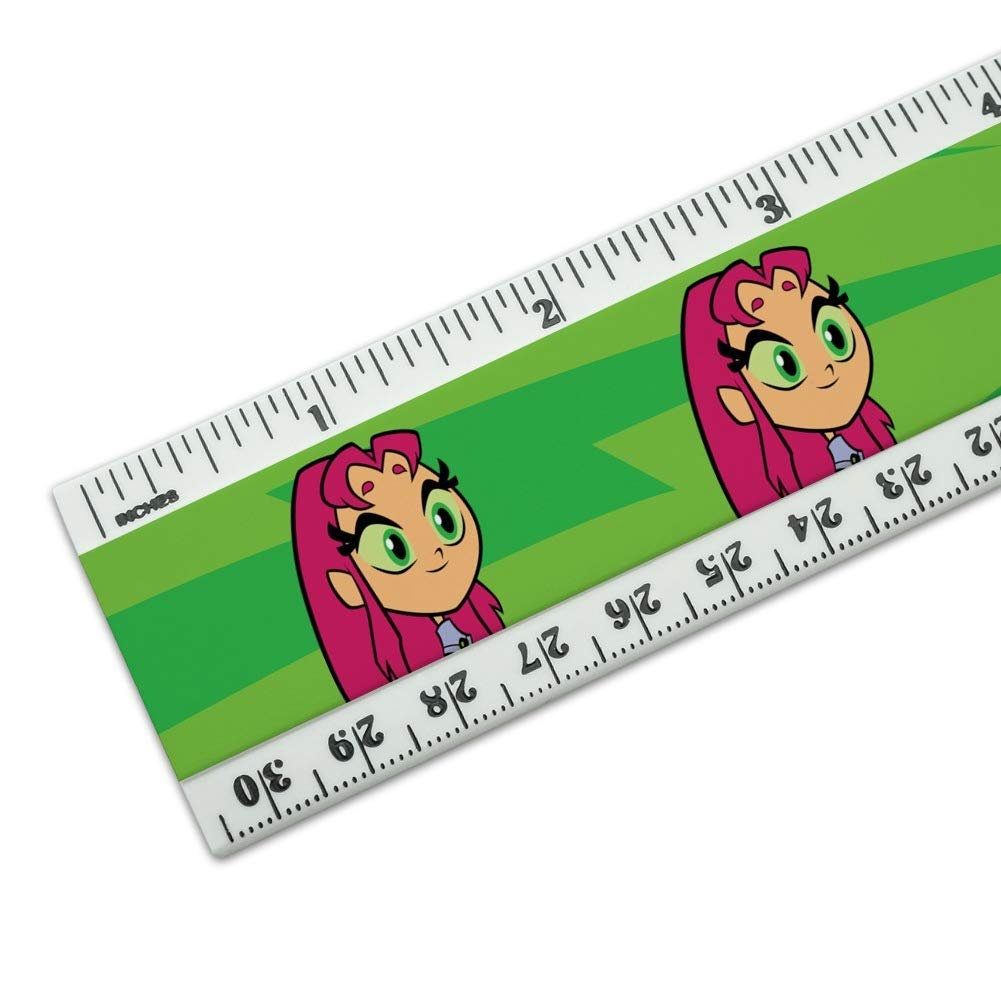 Teen Titans Go! Starfire 12 Inch Standard & Metric Plastic Ruler - Perfect for School, Office & Comic Book Fans