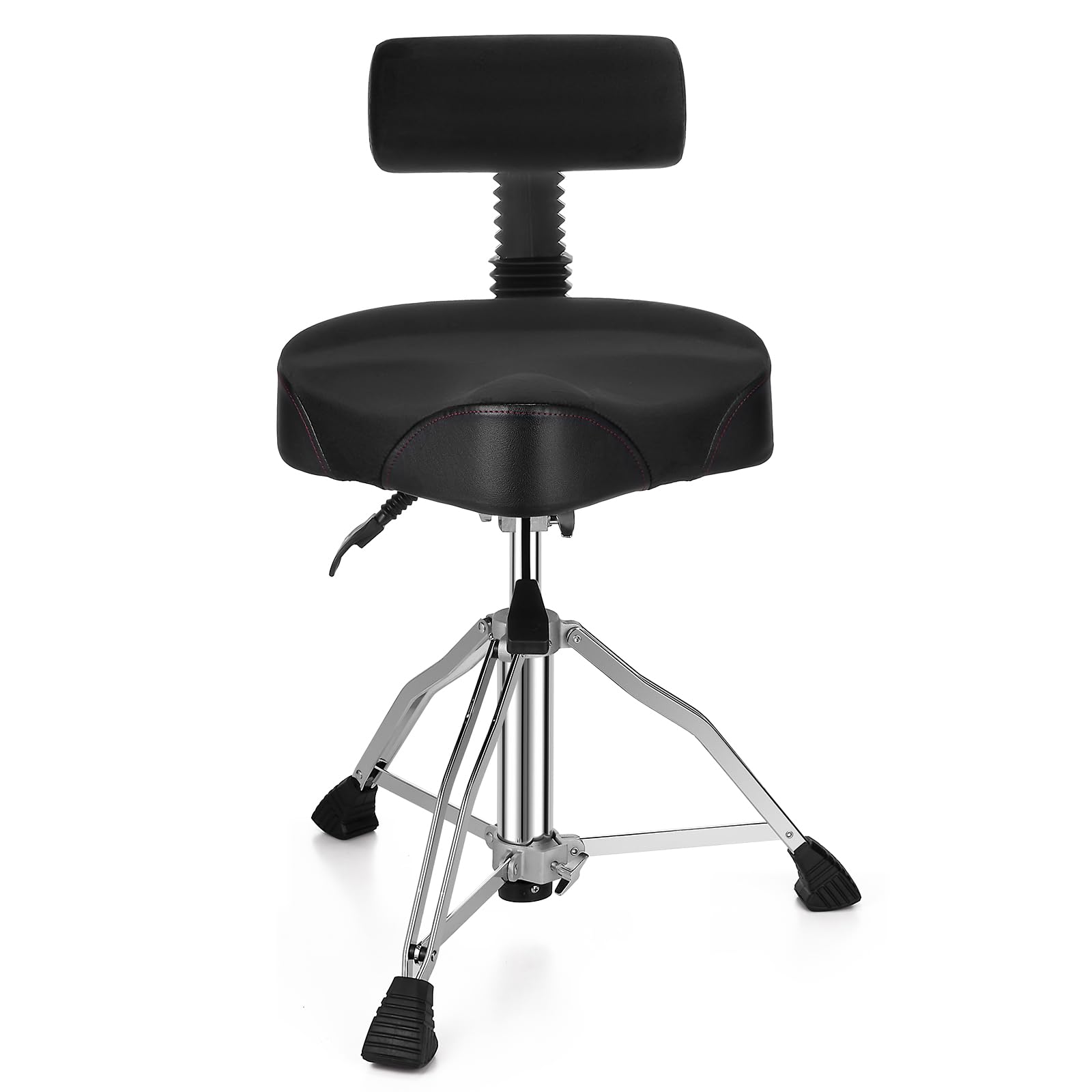 Adjustable Hydraulic Drum Throne with Backrest - Memory Foam Velvet Seat & Motorcycle Style Design for Professional Drummers & Adults - Perfect for Studio Recording, Live Performances, and Drum Practice Sessions