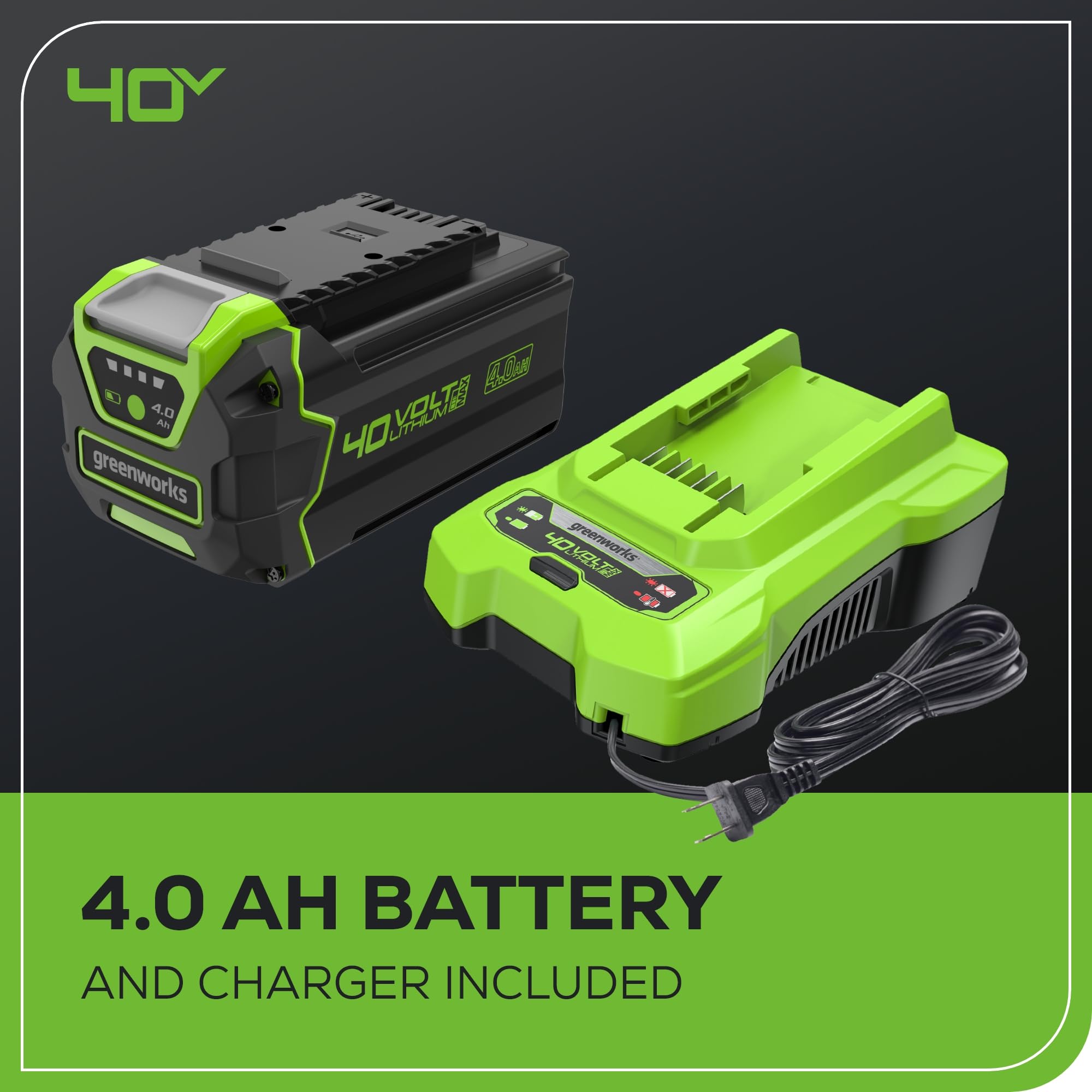 Greenworks 40V 19-Inch Brushless Cordless Push Lawn Mower with 4.0Ah Battery & Charger - Perfect for Small to Medium Yards and Eco-Friendly Lawn Care