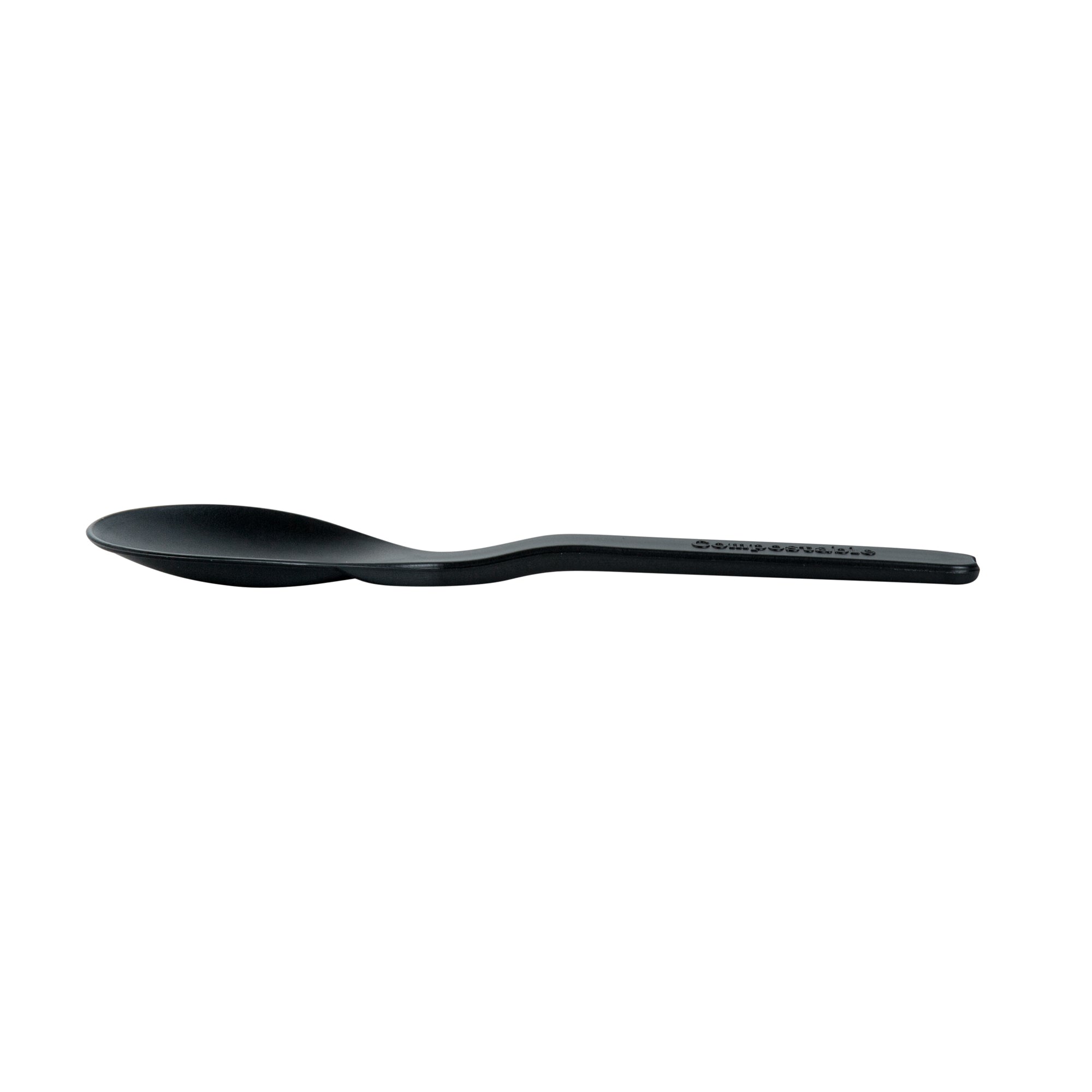 Eco-Friendly Black CPLA Plastic Mini Spoons - Heat Resistant, Compostable, 1000 Count Bulk Box - Perfect for Parties, Picnics & Takeout Food Service