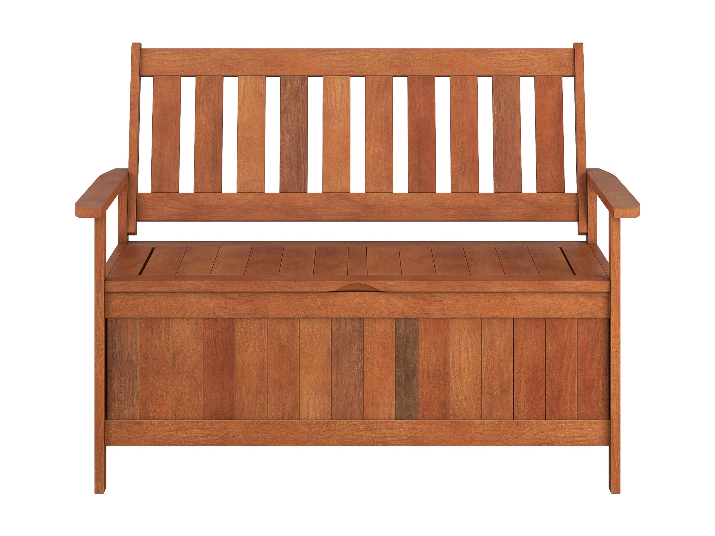 Brown Wooden Storage Bench with Seat Cushion - Rustic Entryway Bench for Shoes & Coats - Perfect for Living Room, Bedroom, or Mudroom Organization