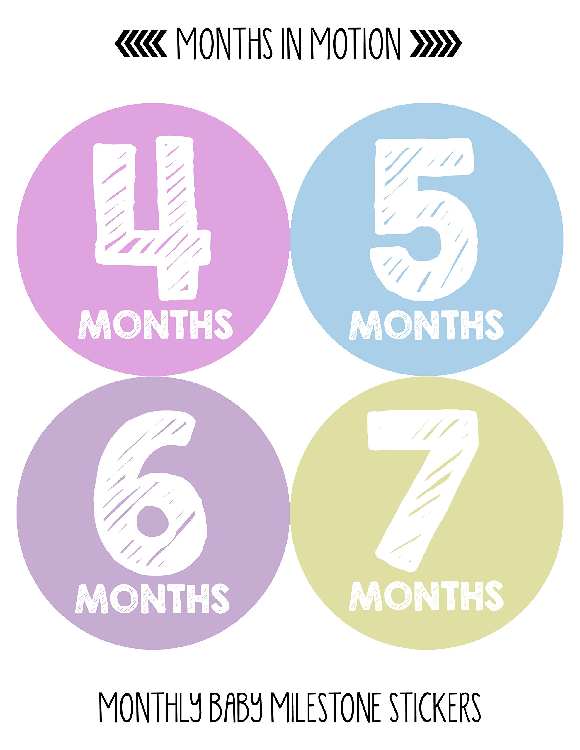 Baby Monthly Milestone Stickers Set of 20 - Newborn Girl Growth Tracking Stickers - Cute Photo Props for First Year Development - Perfect for Baby Photo Albums, Scrapbooking & Monthly Milestone Photos