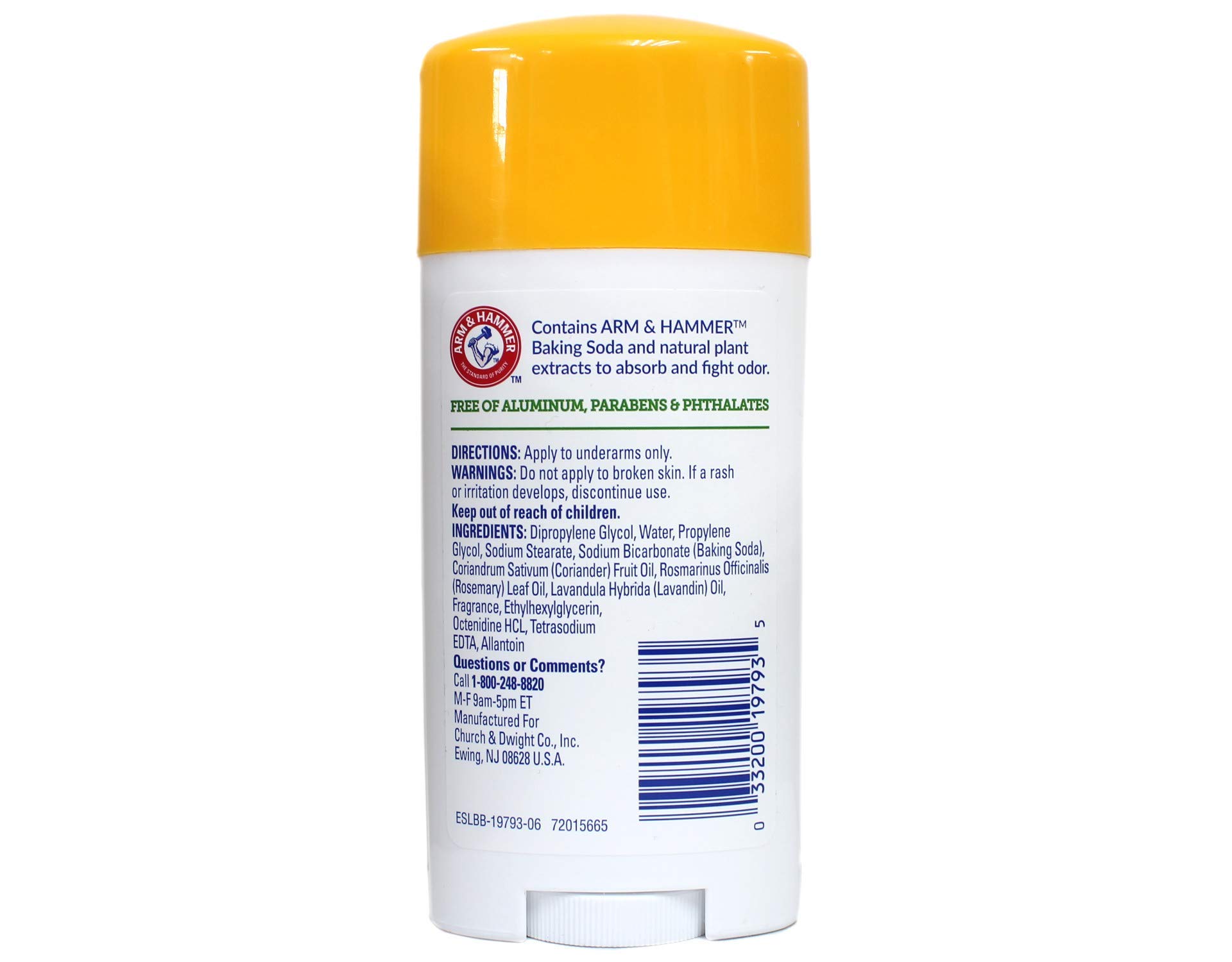 Arm & Hammer Essentials Natural Deodorant for Women & Men - Fresh Scent, Aluminum Free, 2.5 Oz (Pack of 6) - All Day Protection for Workouts, Office & Daily Use