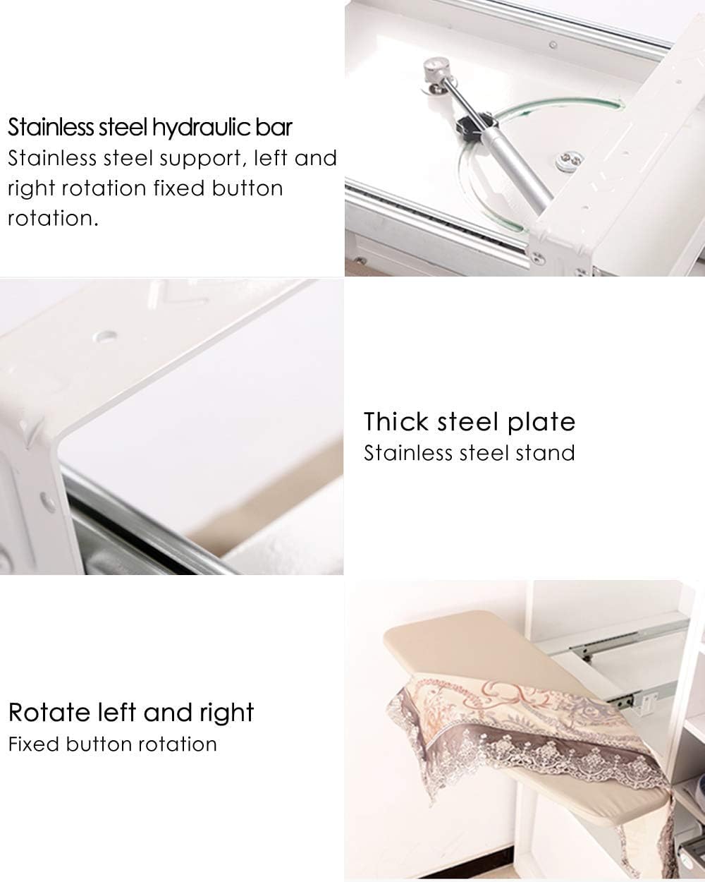 Foldable Rotating Ironing Board - Space Saving Pull-Out Cabinet Ironing Station for Home & Apartment (Beige) | Perfect for Small Spaces, Laundry Rooms & Closet Organization