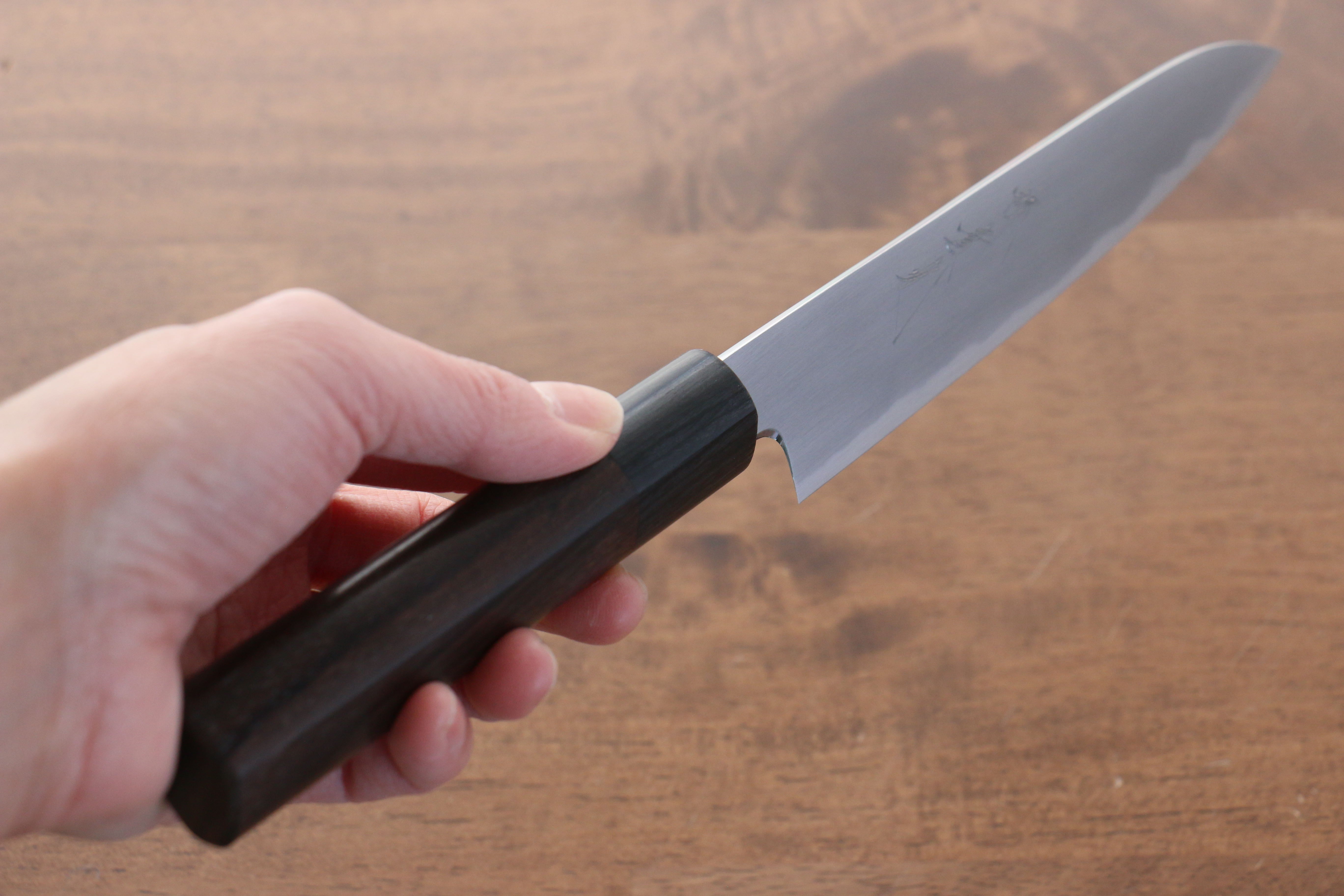 Jikko White Steel No.2 Petty Utility Knife 150mm with Shitan Handle - Perfect for Slicing, Peeling & Precision Kitchen Tasks